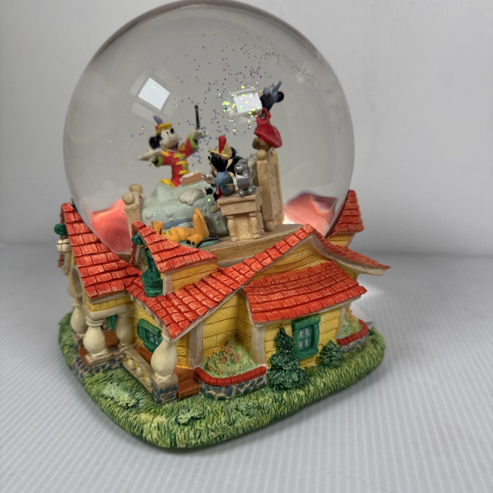 Disney Mickey Mouse in Bed Musical Snow Globe When You Wish Upon A Star W/ Tag