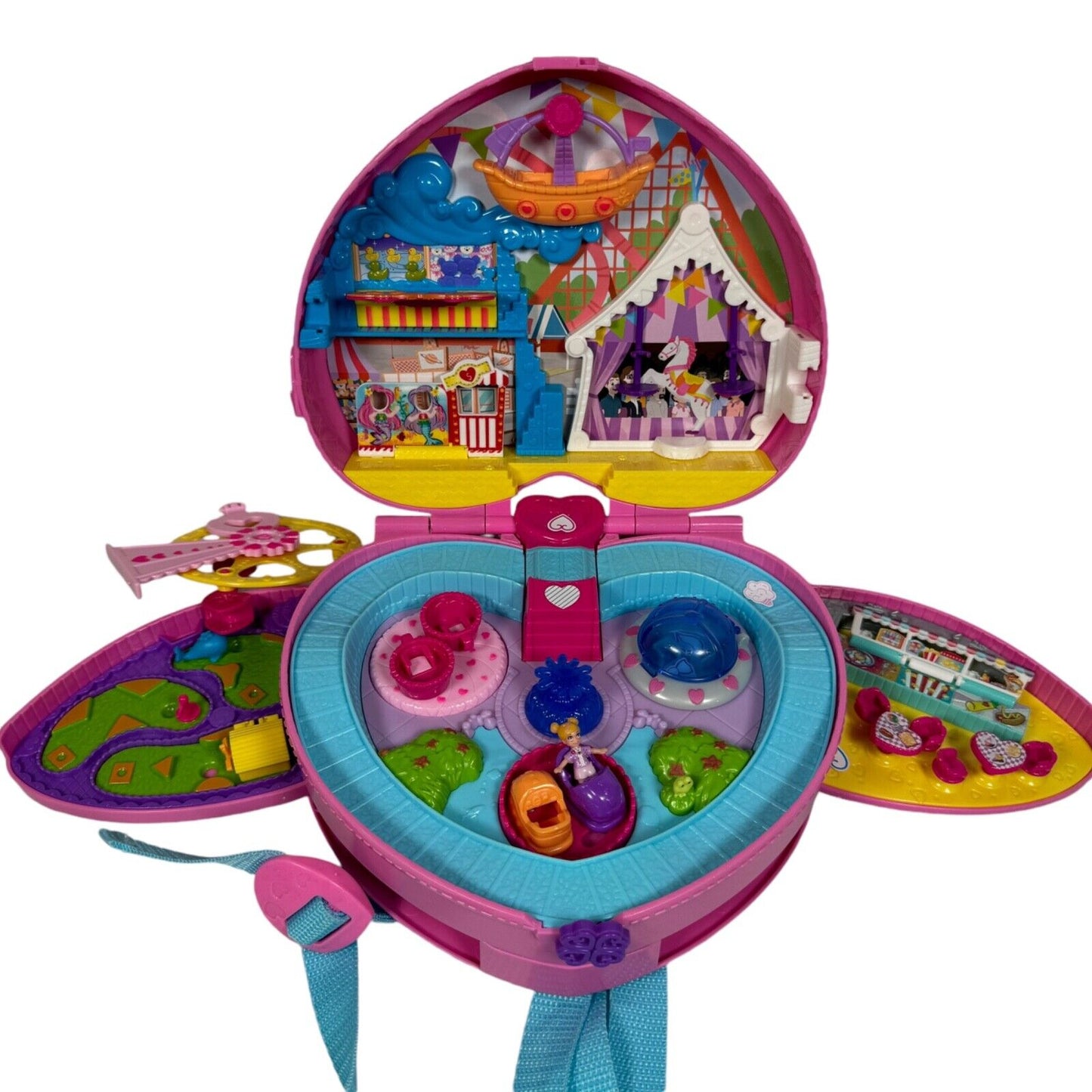 Polly Pocket Theme Park Tiny Is Mighty Playset Backpack Heart Shape With Straps