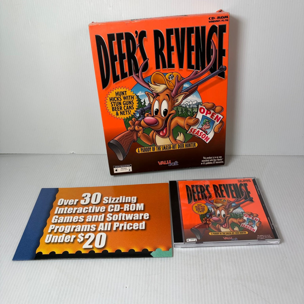 Deer's Revenge Big Box PC CD-ROM Windows 95/98 Video Game ValuSoft FPS Parody