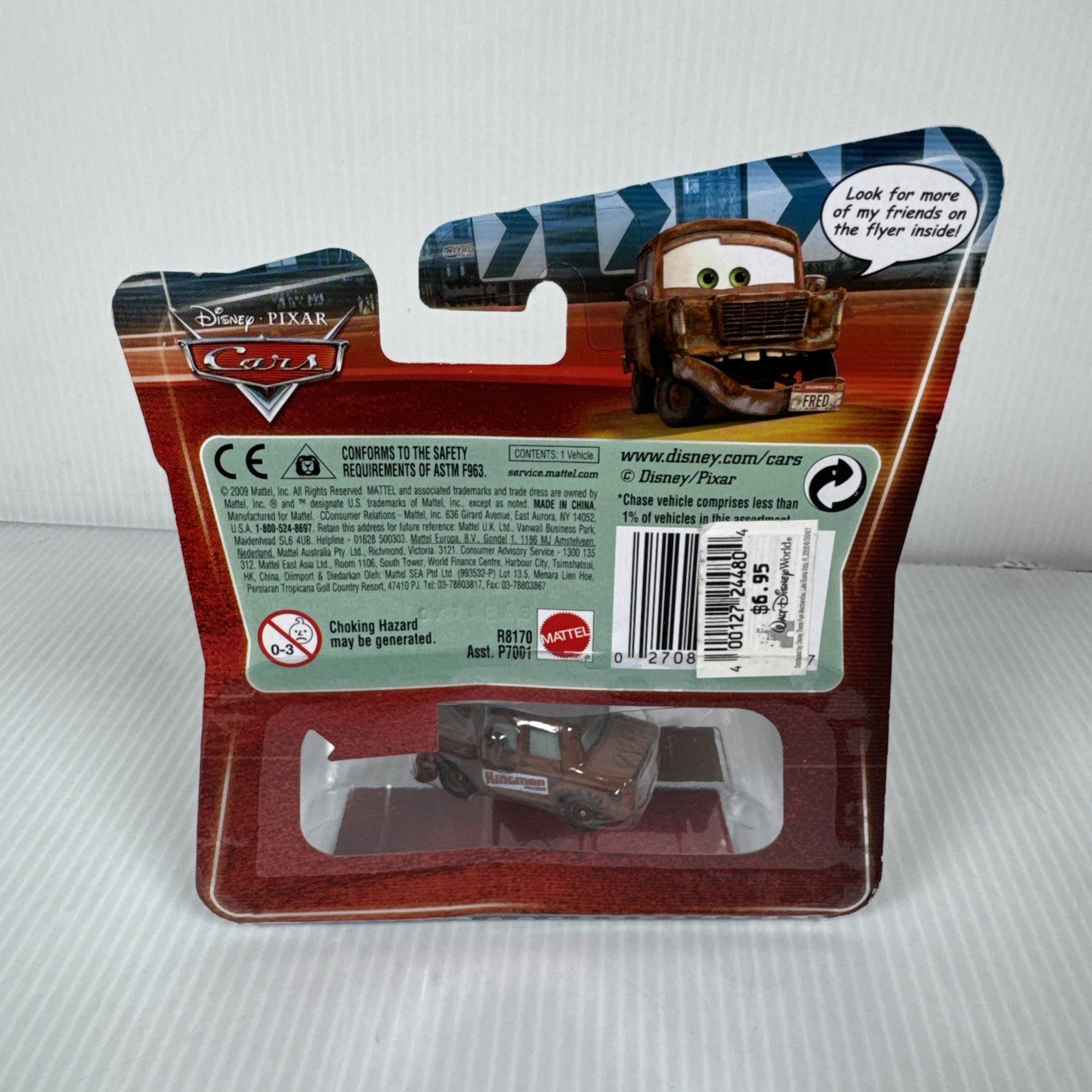 Mattel Disney Pixar Cars Lenticular Eyes Fred with Fallen Bumper No. 121 Chase