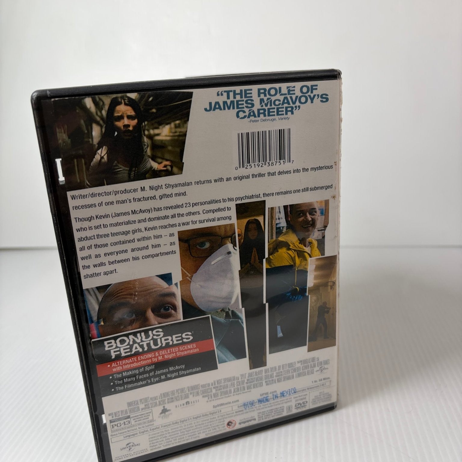 Split DVD (2016) James McAvoy, M. Night Shyamalan Thriller Movie