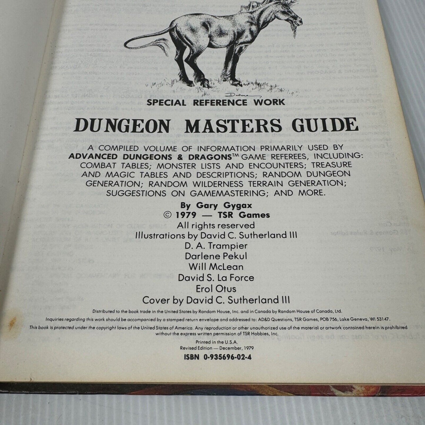 Vintage 1979 Advanced D&D Dungeons and Dragons Revised Edt Dungeon Masters Guide