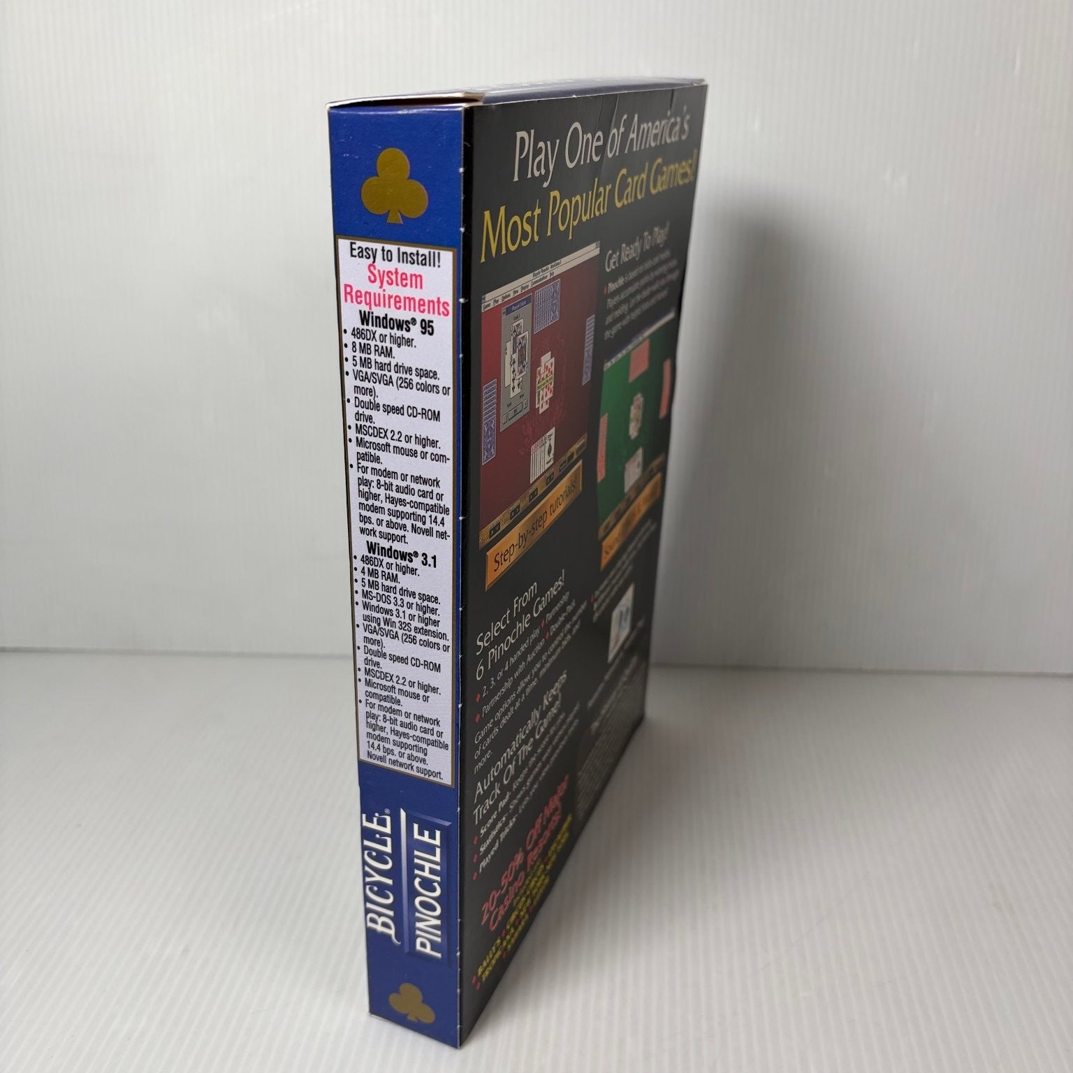 Bicycle Pinochle Big Box PC CD-ROM Video Game Card Game Strategy Windows 95
