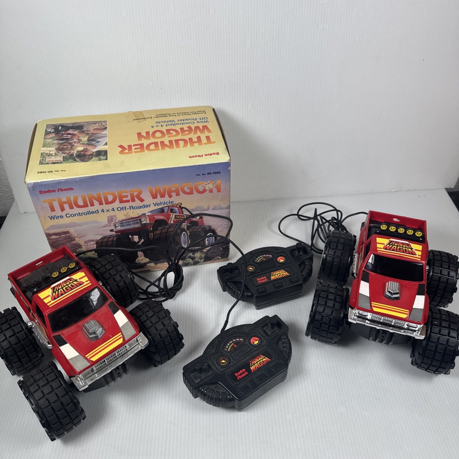 Radio Shack Wire Control Monster Truck Thunder Wagon 1980s Tandy AS IS Lot Of 2