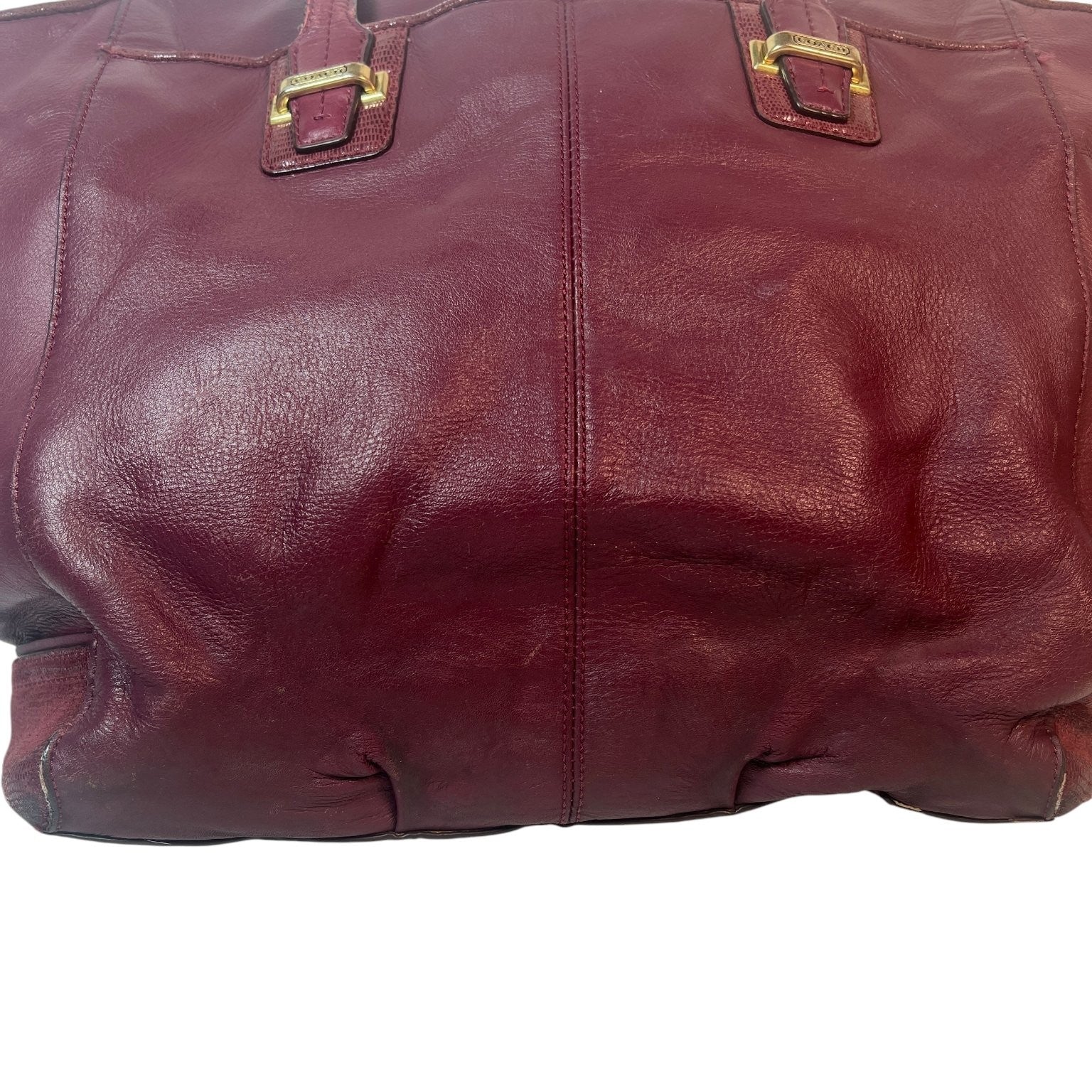 Coach Taylor Leather Alexis Carryall Tote Satchel Shoulder Bag Burgundy F25941