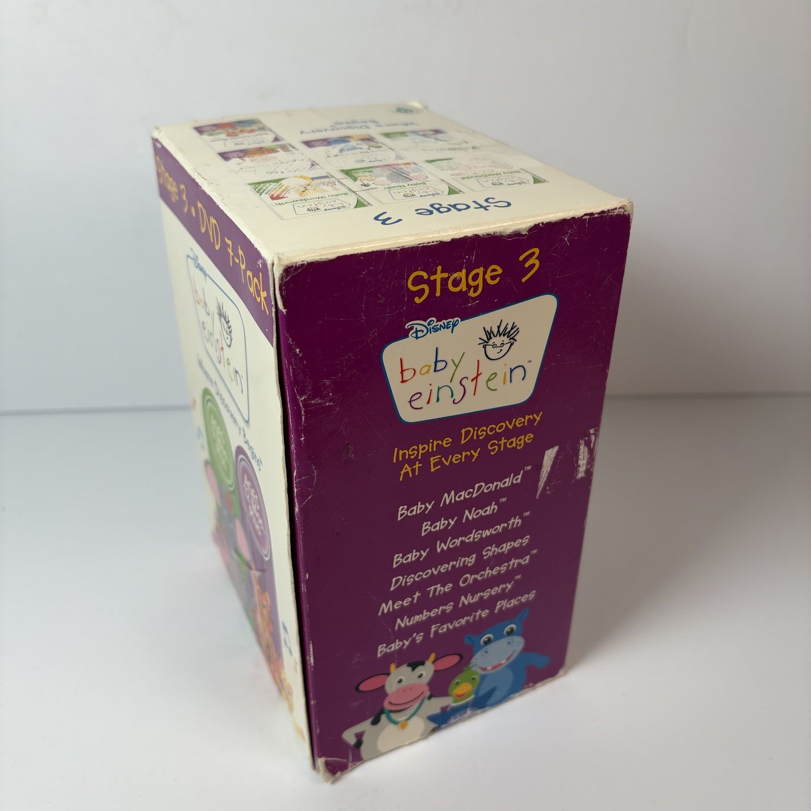Disney Baby Einstein Stage 3 DVD 7-Pack Box Set - Learn Shapes Words Music &