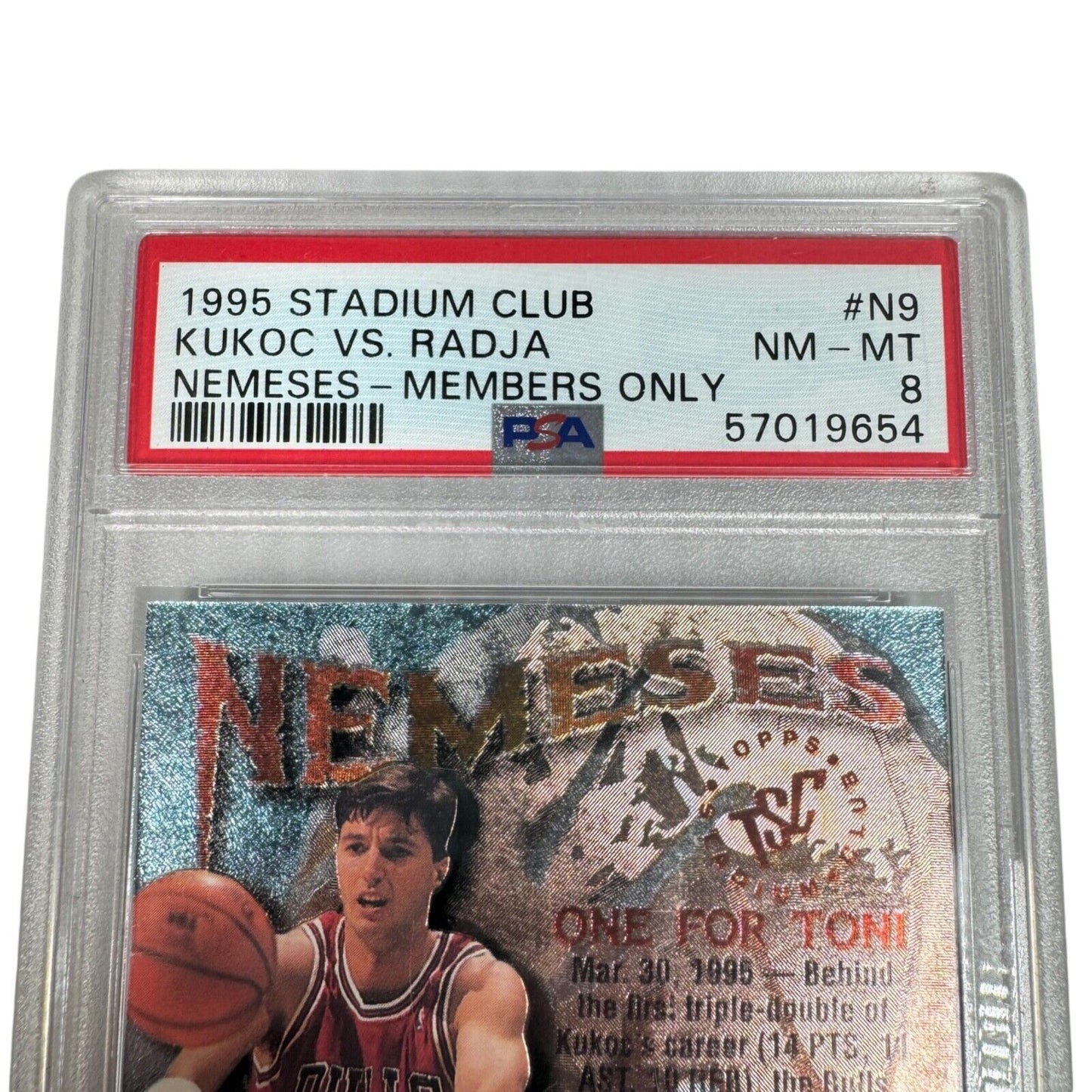 1995-96 Stadium Club #N9 Toni Kukoc / Dino Radja Nemeses Members Only Pop 2