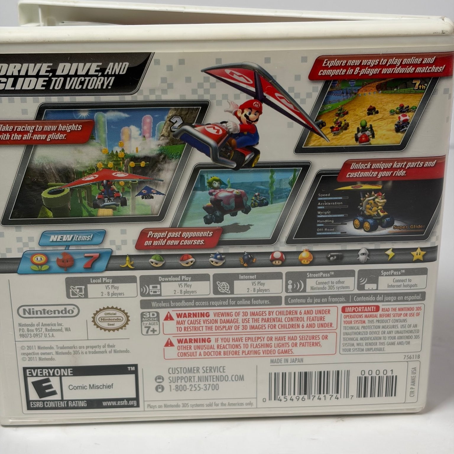 Mario Kart 7 Nintendo 3DS Video Game Multiplayer Racing 3D Complete CIB