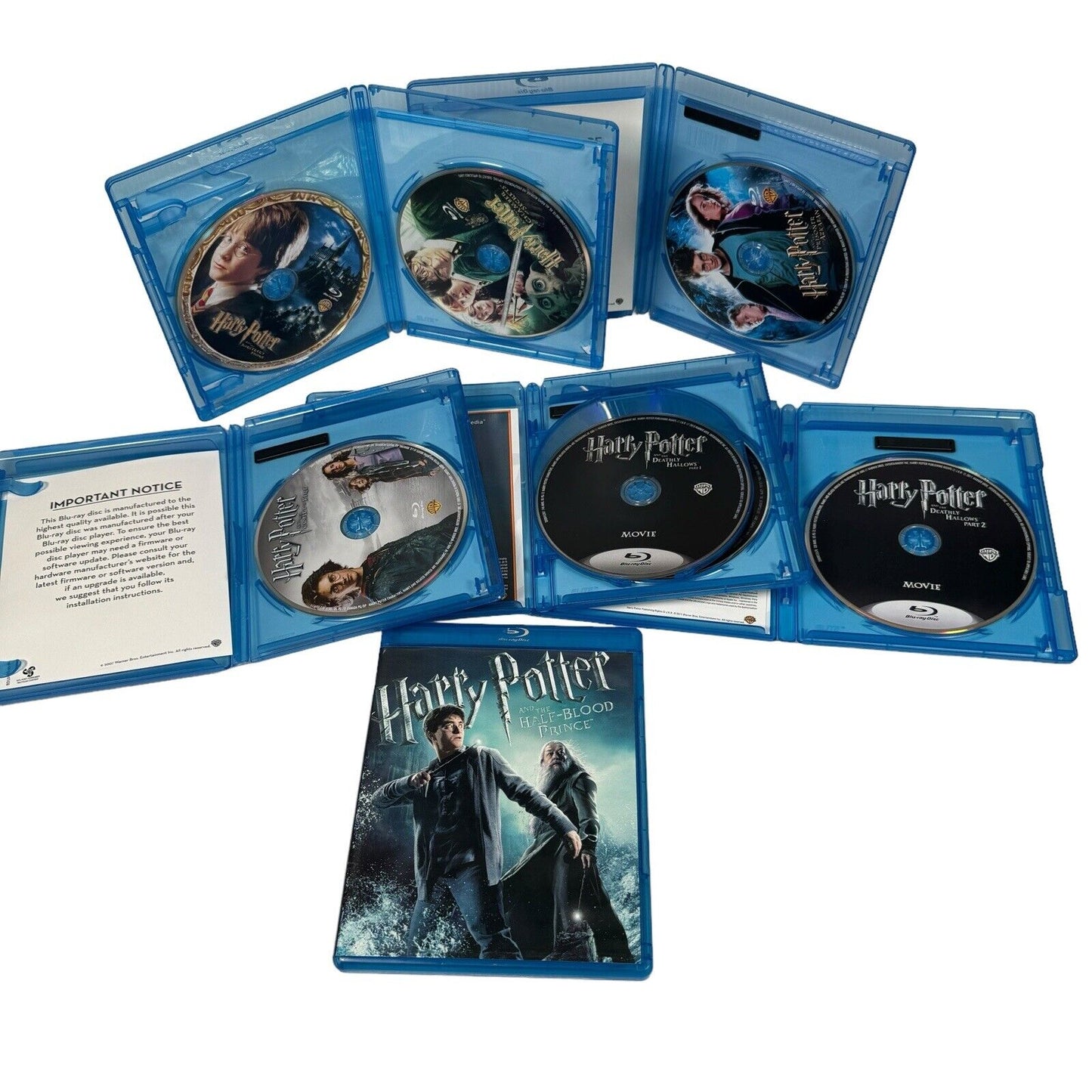 Harry Potter Blu Ray Movie Set Lot Of 7 Years 1-4, 6-7 No Order Of Phoenix