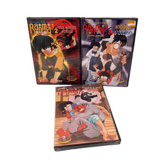 Mixed Lot 3 Ranma 1/2 DVDs Ranma Forever Random Rhapsody Sealed Anime Episodes