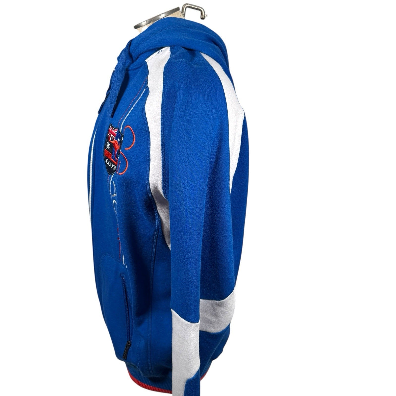 Coogi Expedition Australia Zip-Up Ski Hoodie Embroidery & 2-Tone Hood 80% Cotton