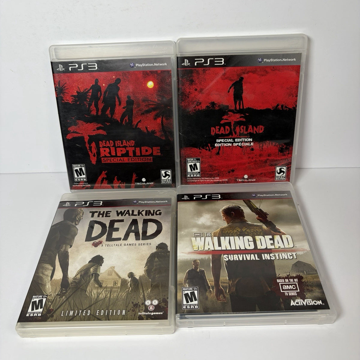PlayStation 3 Ultimate Zombie Game Bundle Lot Of 4 Dead Island Walking Dead PS3