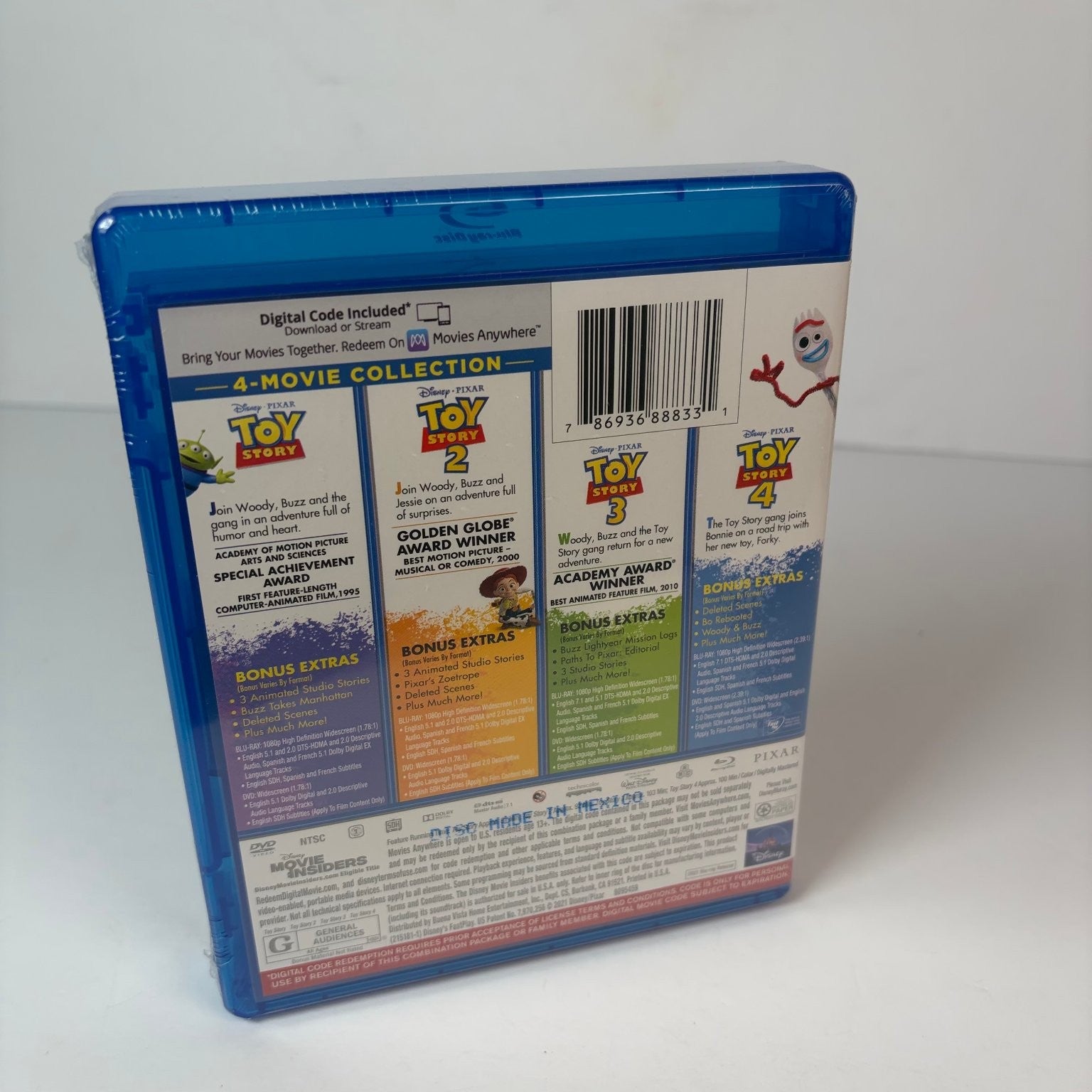 Toy Story 4-Movie Collection Blu-ray + DVD + Digital Code Pixar Animated