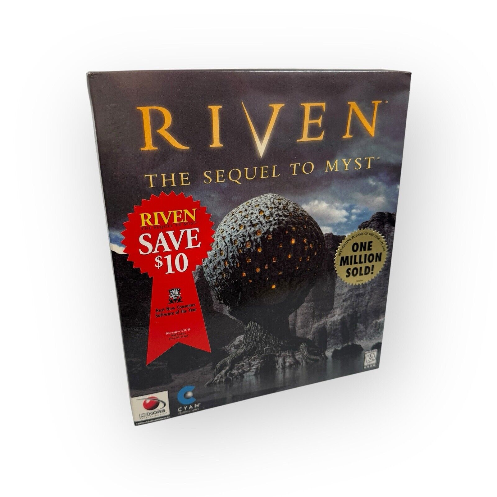 Riven: The Sequel to Myst (PC, 1997) (Game, Manuals, Big Box, Case, Inserts)