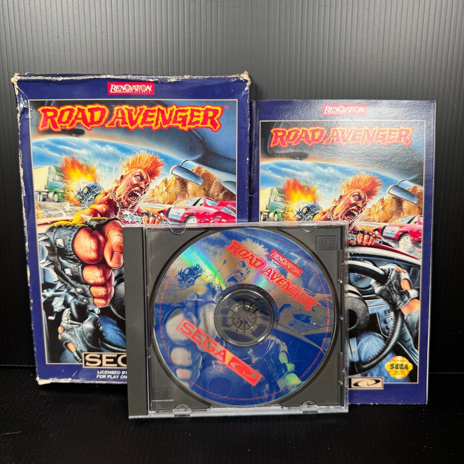 Road Avenger Sega CD Video Game Complete CIB Action Full Motion Animation