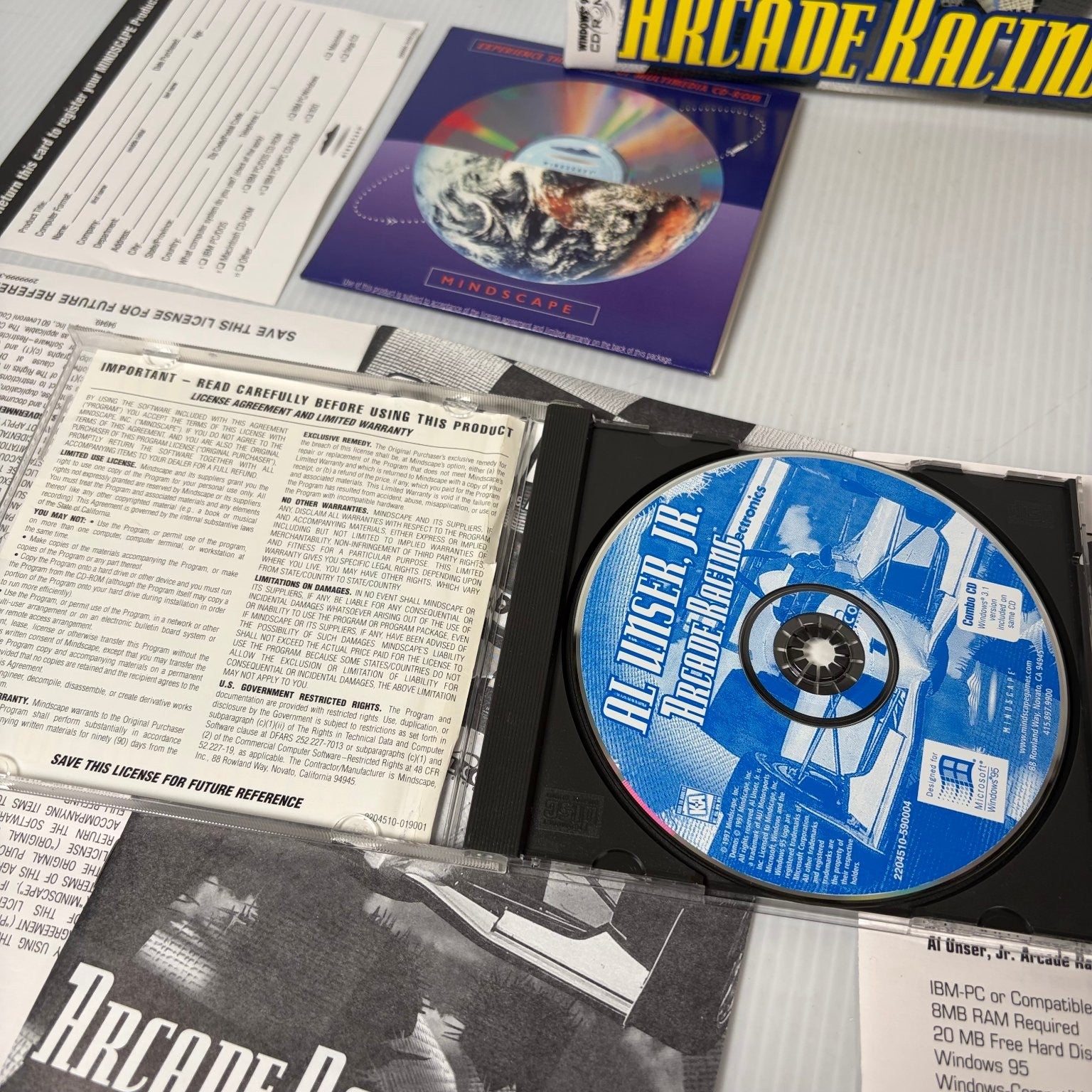 Al Unser, Jr. Arcade Racing Big Box PC CD-ROM Video Game Windows 95 Complete