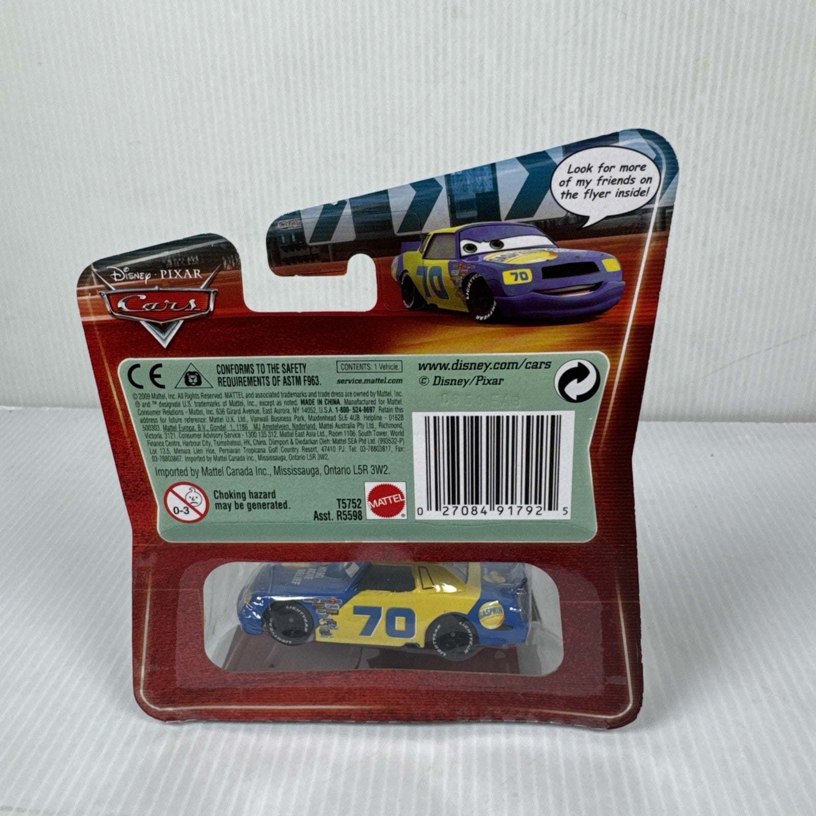 Disney Pixar Cars Movie Gasprin Synthetic Rubber Tires No. 70 Die-Cast Toy Car