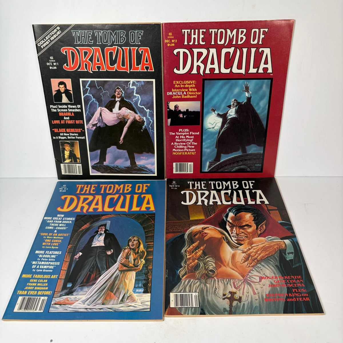 The Tomb of Dracula Magazine Lot of 4 Issues #1-4 Horror Vampire Comics