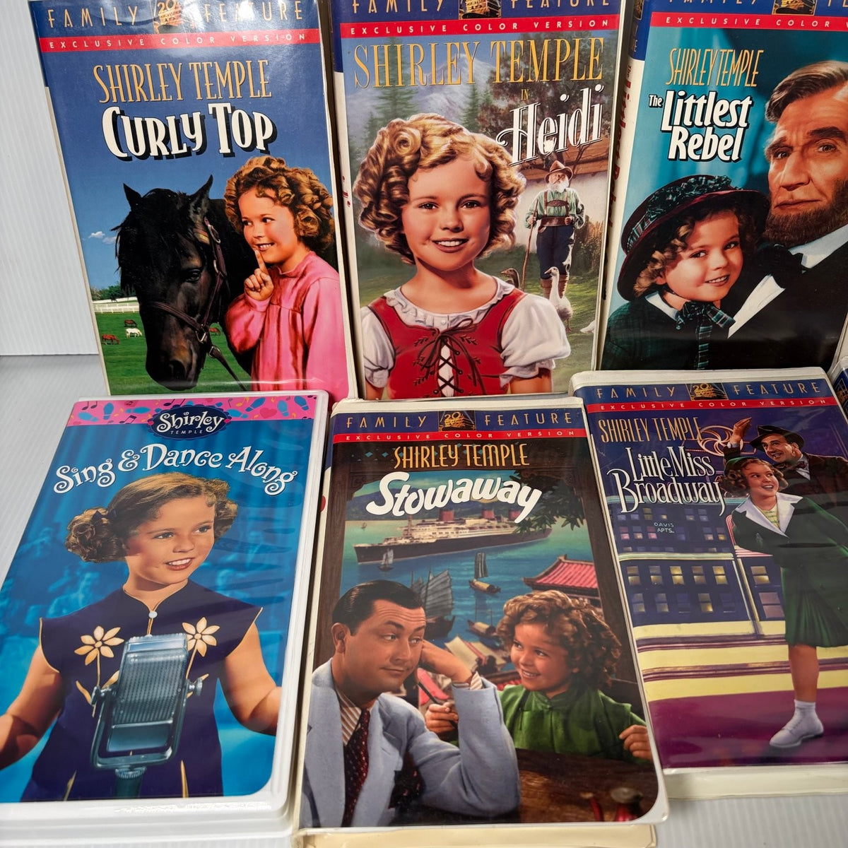 Lot of 8 Shirley Temple VHS Curly Top, Stowaway Heidi & More