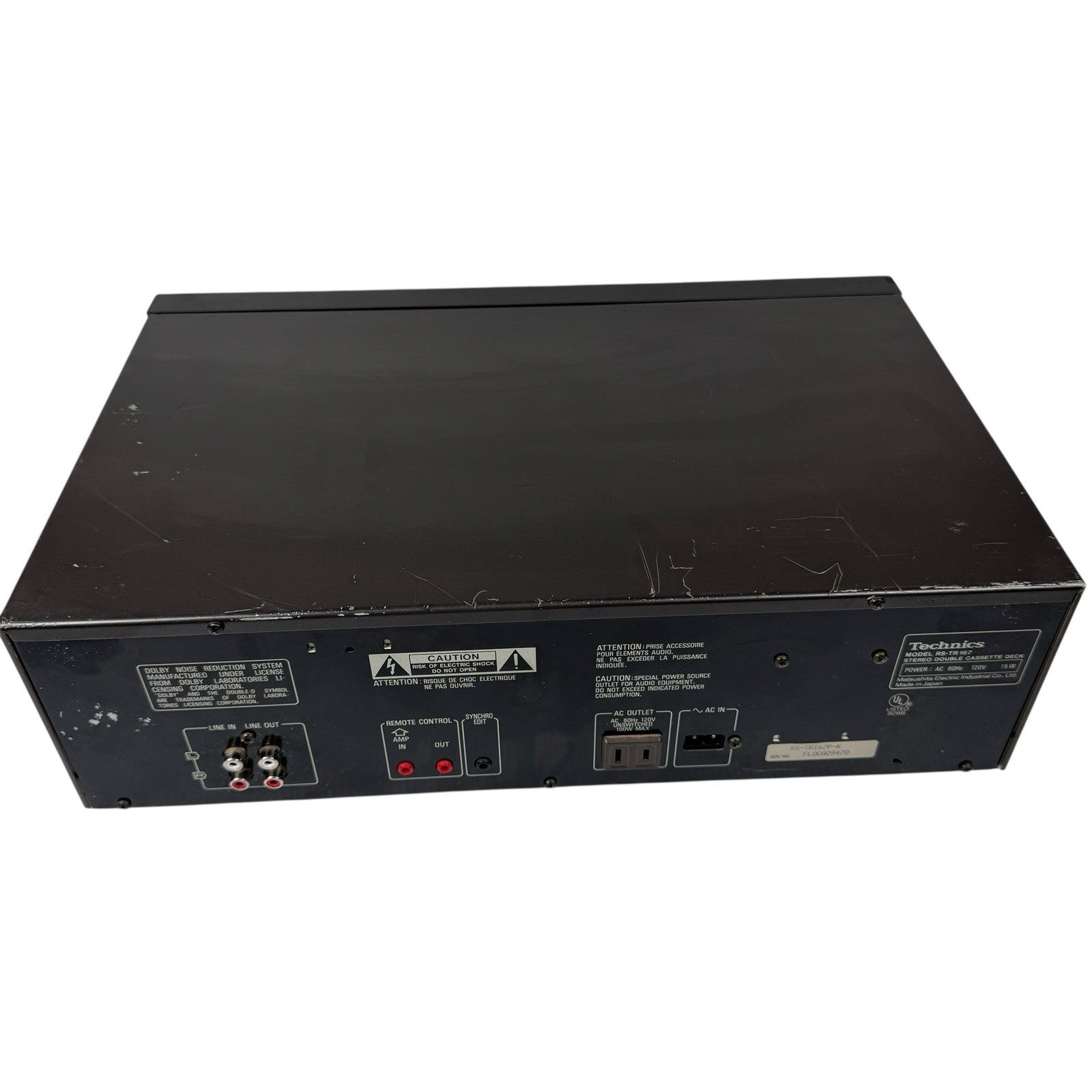 Technics RS-TR167 Dual Cassette Deck Auto-Reverse Playback Record Tested Working