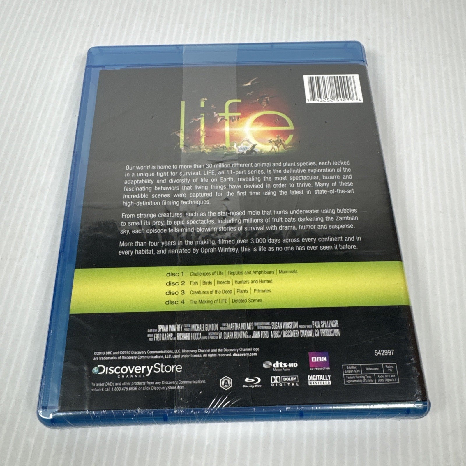 Life-Discovery Channel Blu-ray 4-Disc Set Oprah Winfrey Sealed