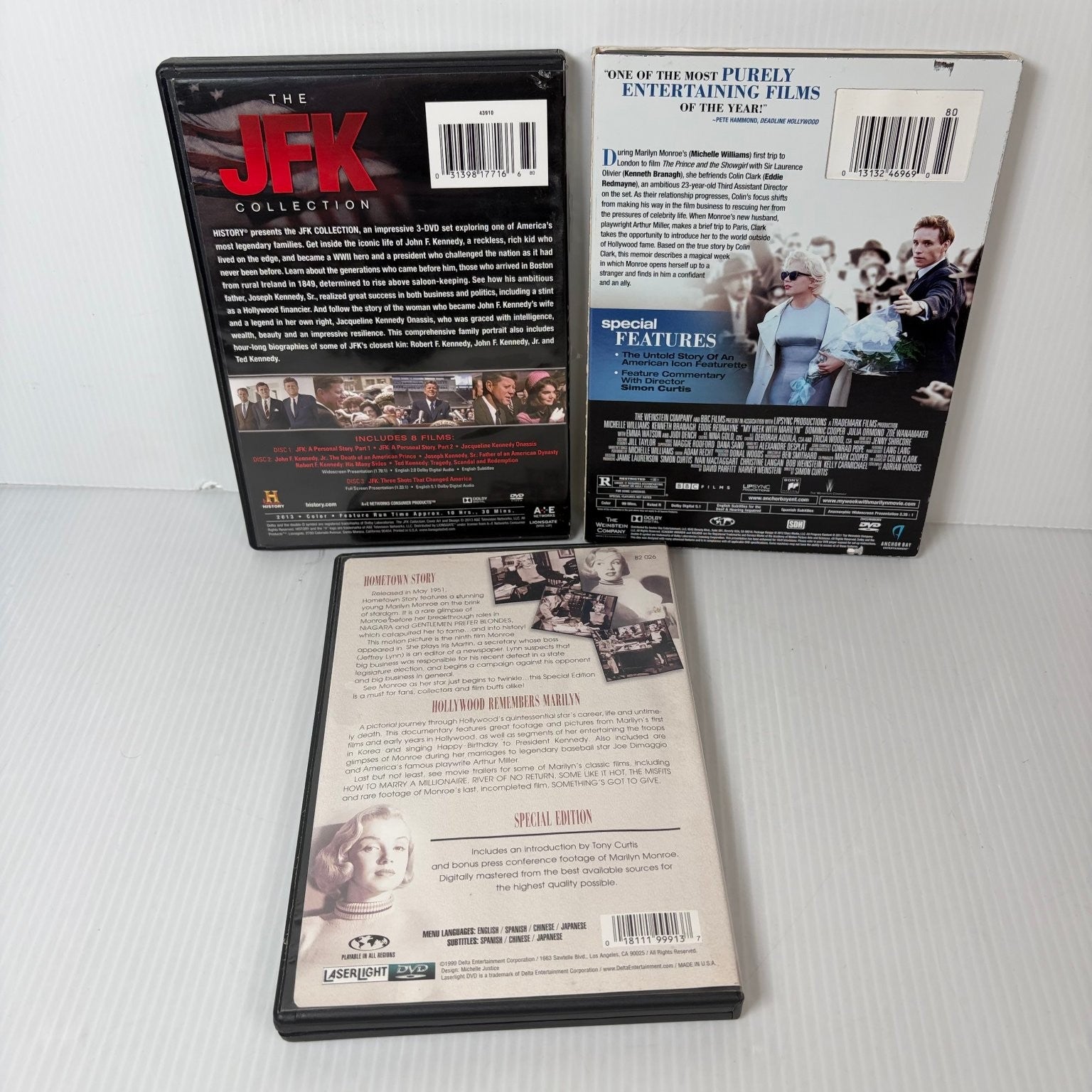 The JFK Collection, My Week With Marilyn & Marilyn Monroe Collection DVD Set