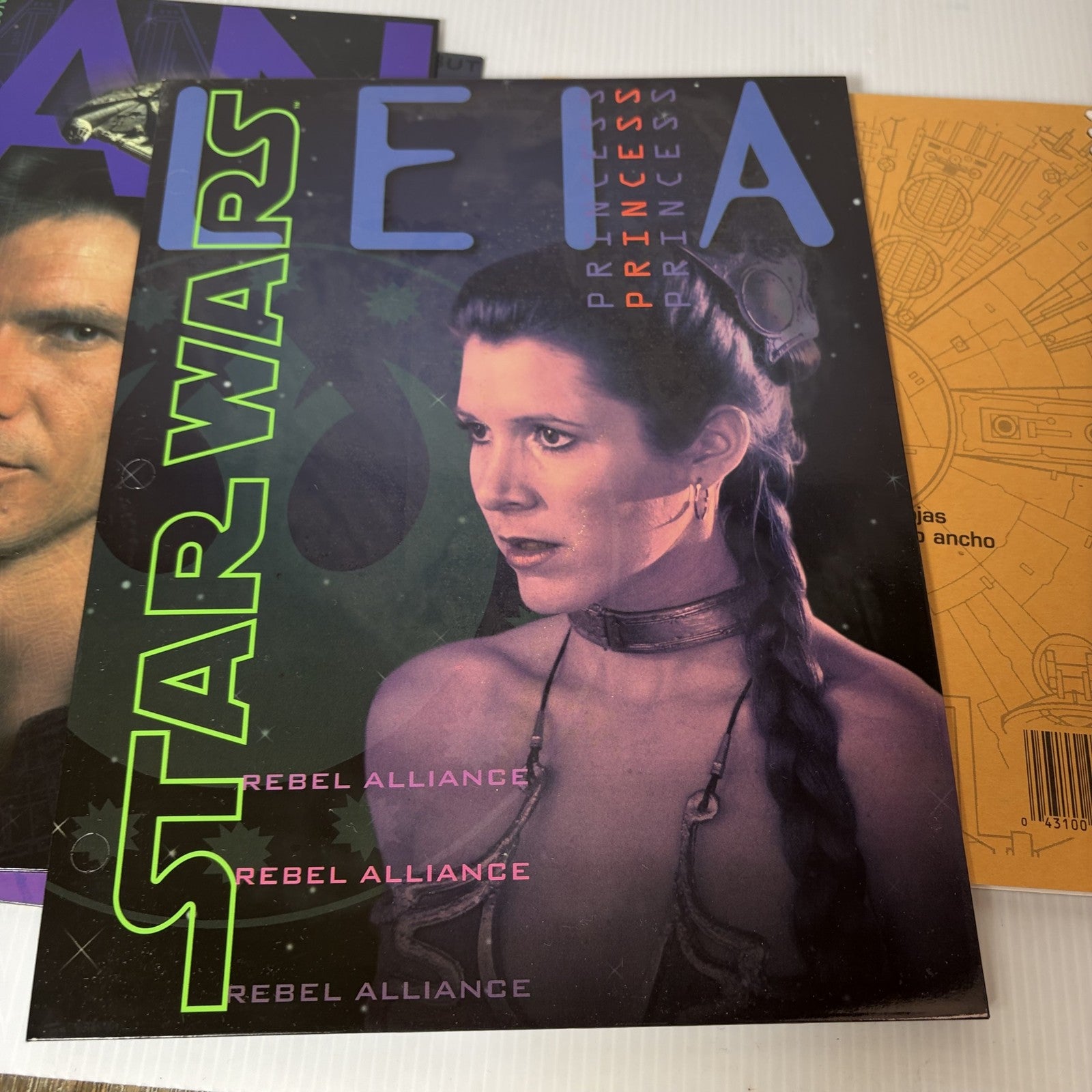 Vintage Lot of 4 Star Wars 1996 School Folders & Notebook Leia Han Solo Darth