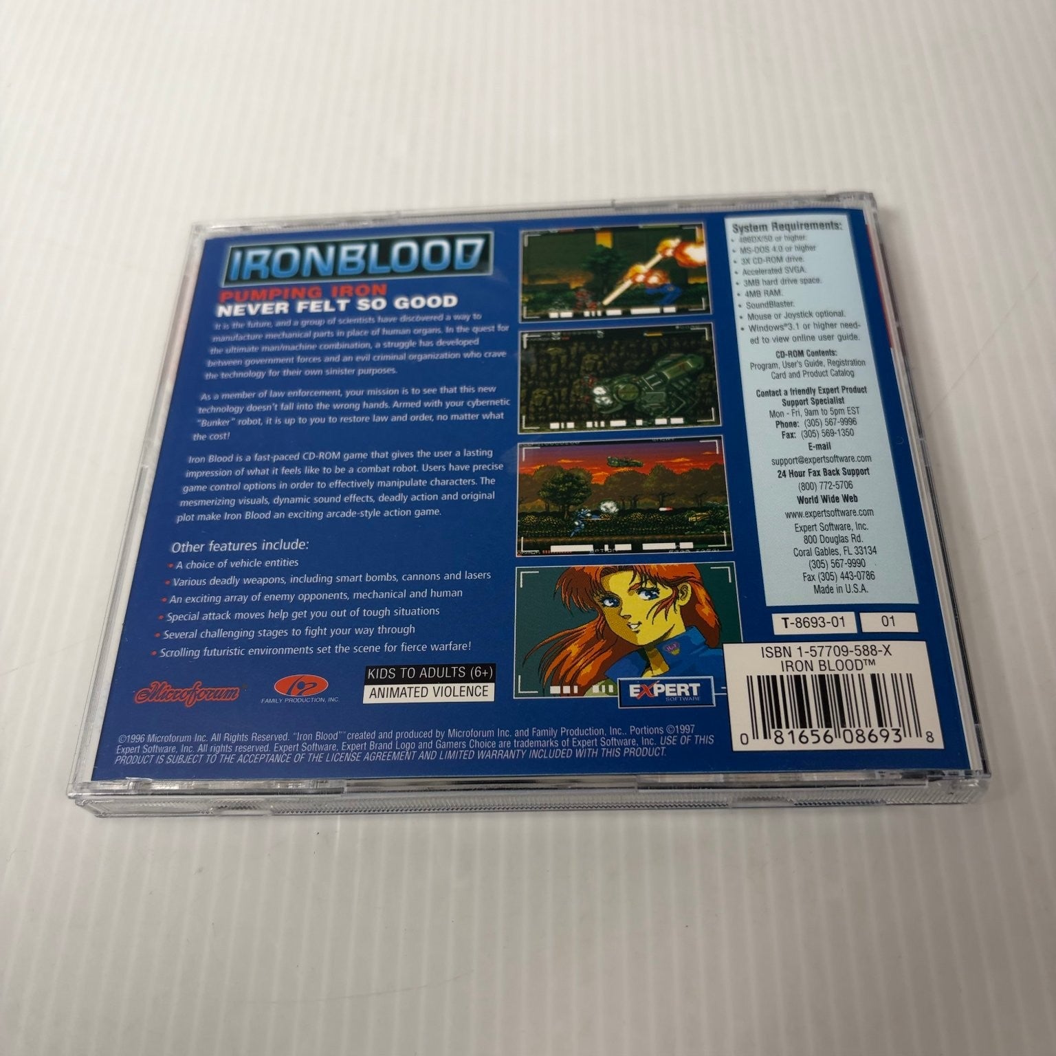 Iron Blood Gamers Choice PC CD-ROM Video Game Arcade Action Mecha Robot