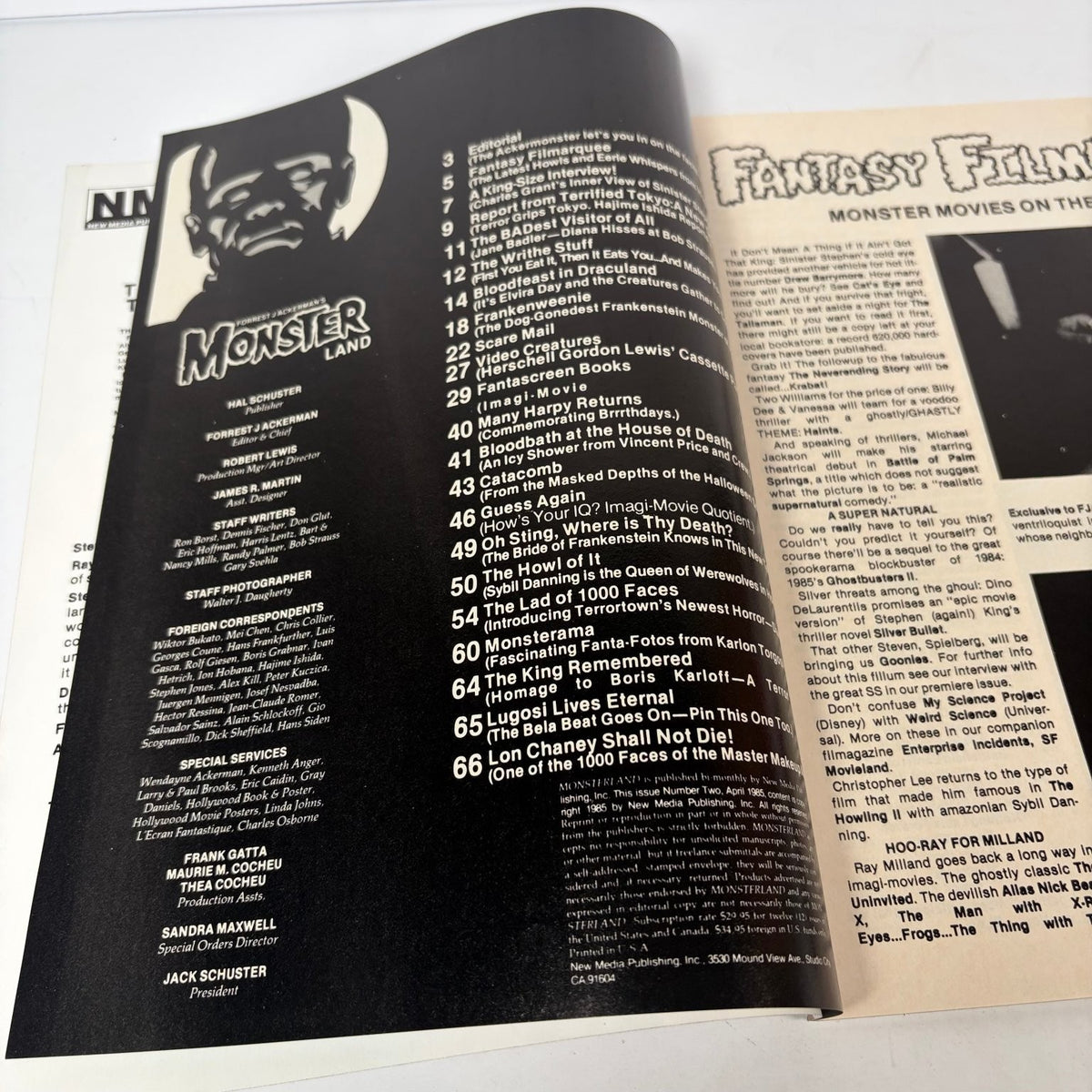 Monster Land Magazine #2 August 1985 Elvira Stephen King Magazine