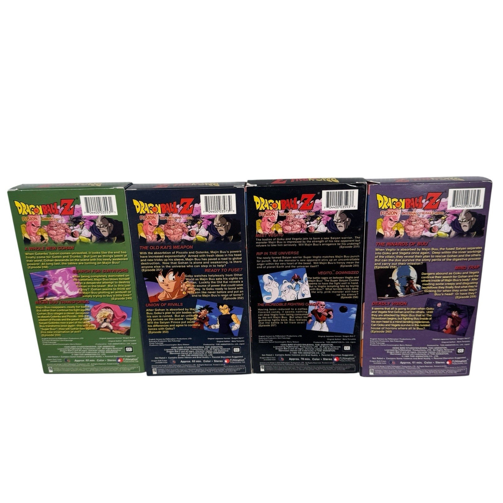 Dragon Ball Z FUSION Saga VHS Complete Set UNCUT Rare Collectible DBZ Tape