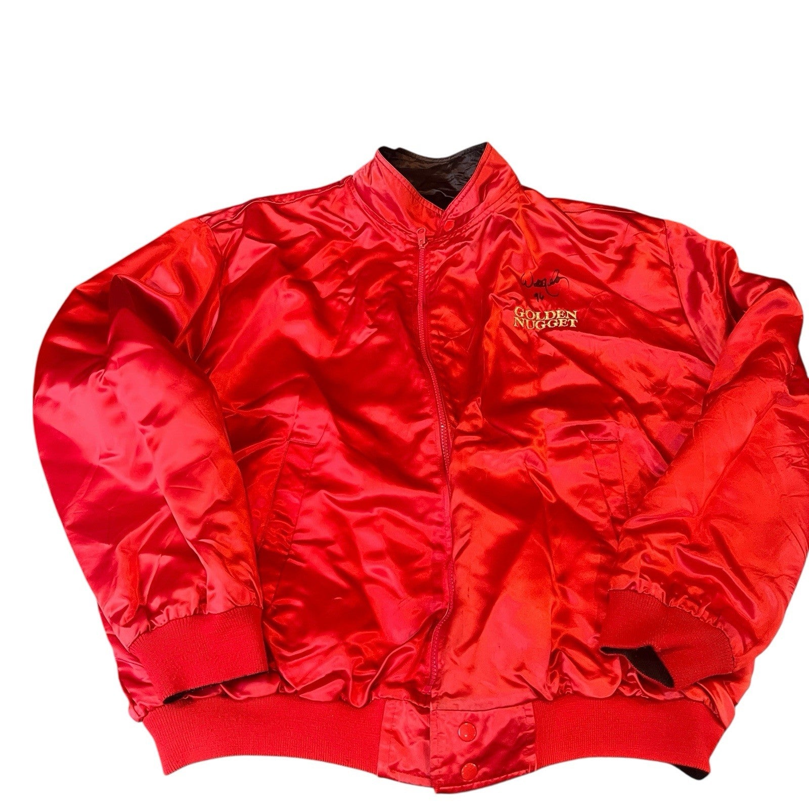 Vintage 1996 Mirage & Golden Nugget Reversible Bomber Jacket Signed