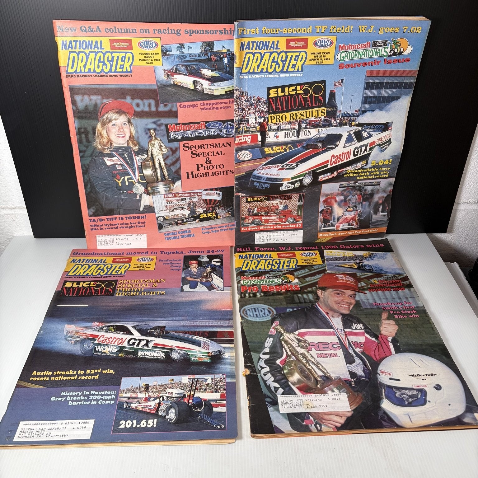 Lot of 22 National Dragster Magazine 1993 January - June NHRA Drag Racing Weekly