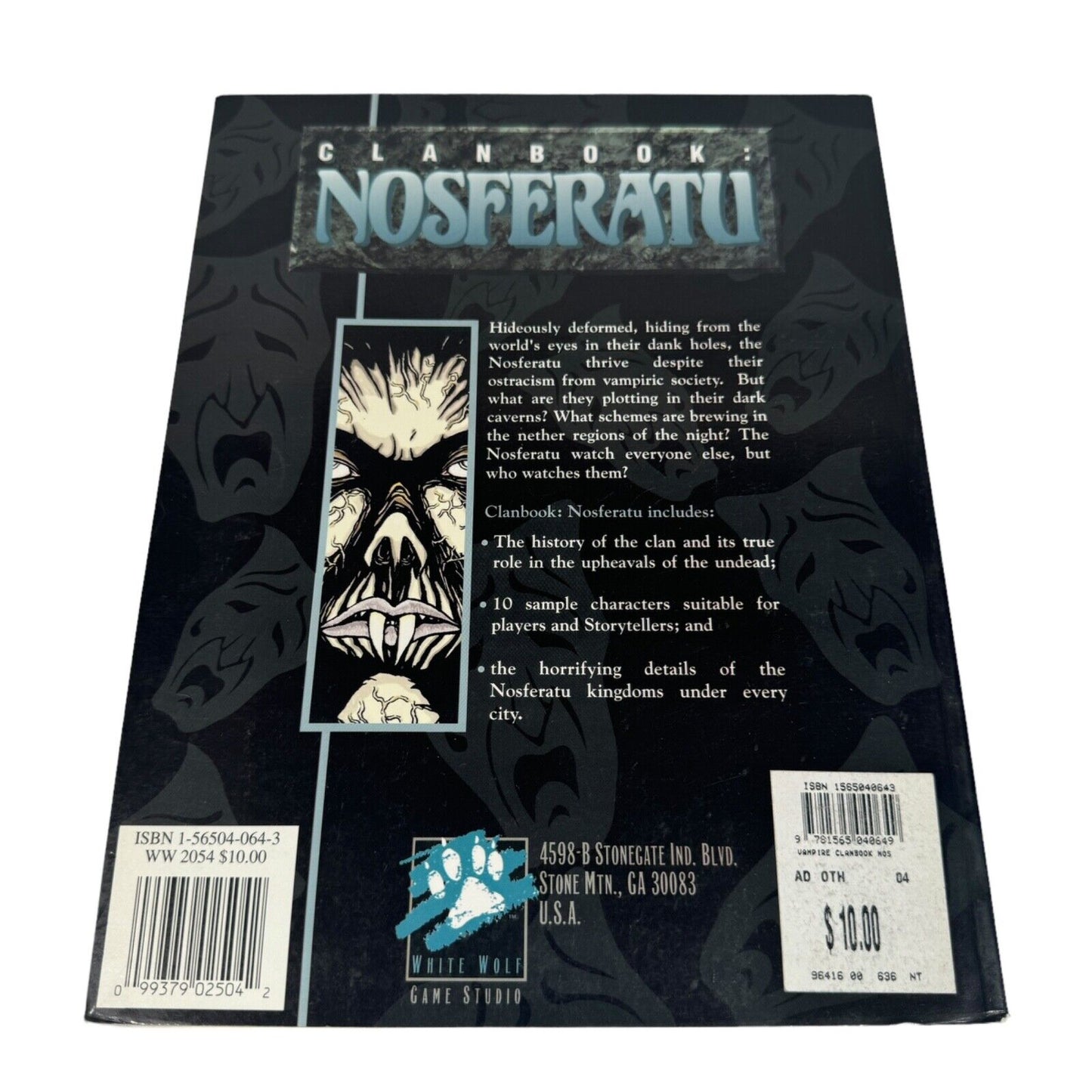 White Wolf Vampire The Masquerade Clanbook - Nosferatu (1st Ed) VG WW2054 RPG