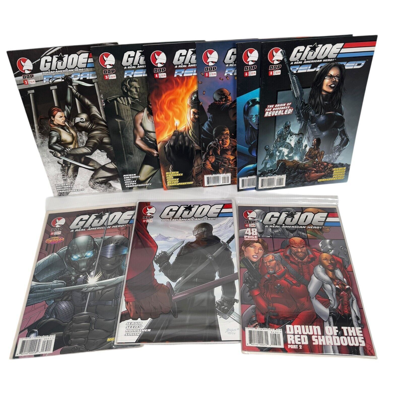 DDP Comics G.I. Joe Reloaded & ARAH Lot of 9 Comics #2-6 & #8, ARAH #27 #35 #43