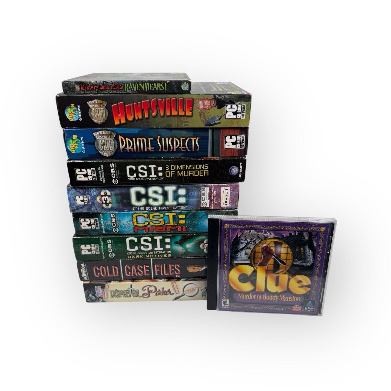 Lot of 10 Mystery Crime PC Games in Retail Boxes CSI, Cold Case Files & More