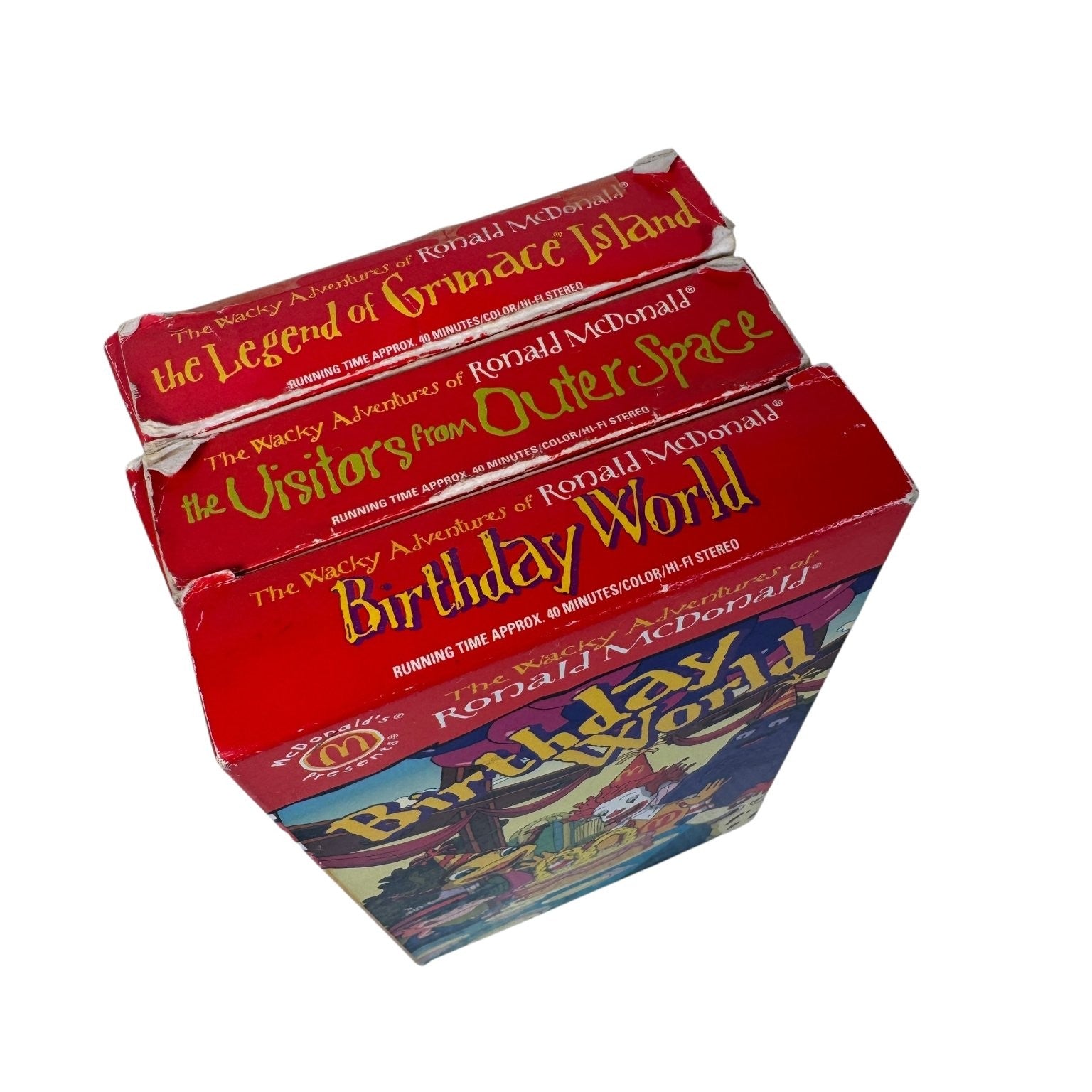 Vintage Lot of 3 The Wacky Adventures of Ronald McDonald VHS 1998 McDonald's