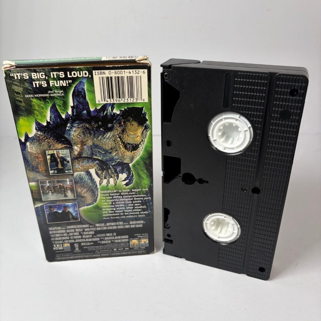 Godzilla 1998 VHS Columbia TriStar Matthew Broderick Roland Emmerich Sci-Fi