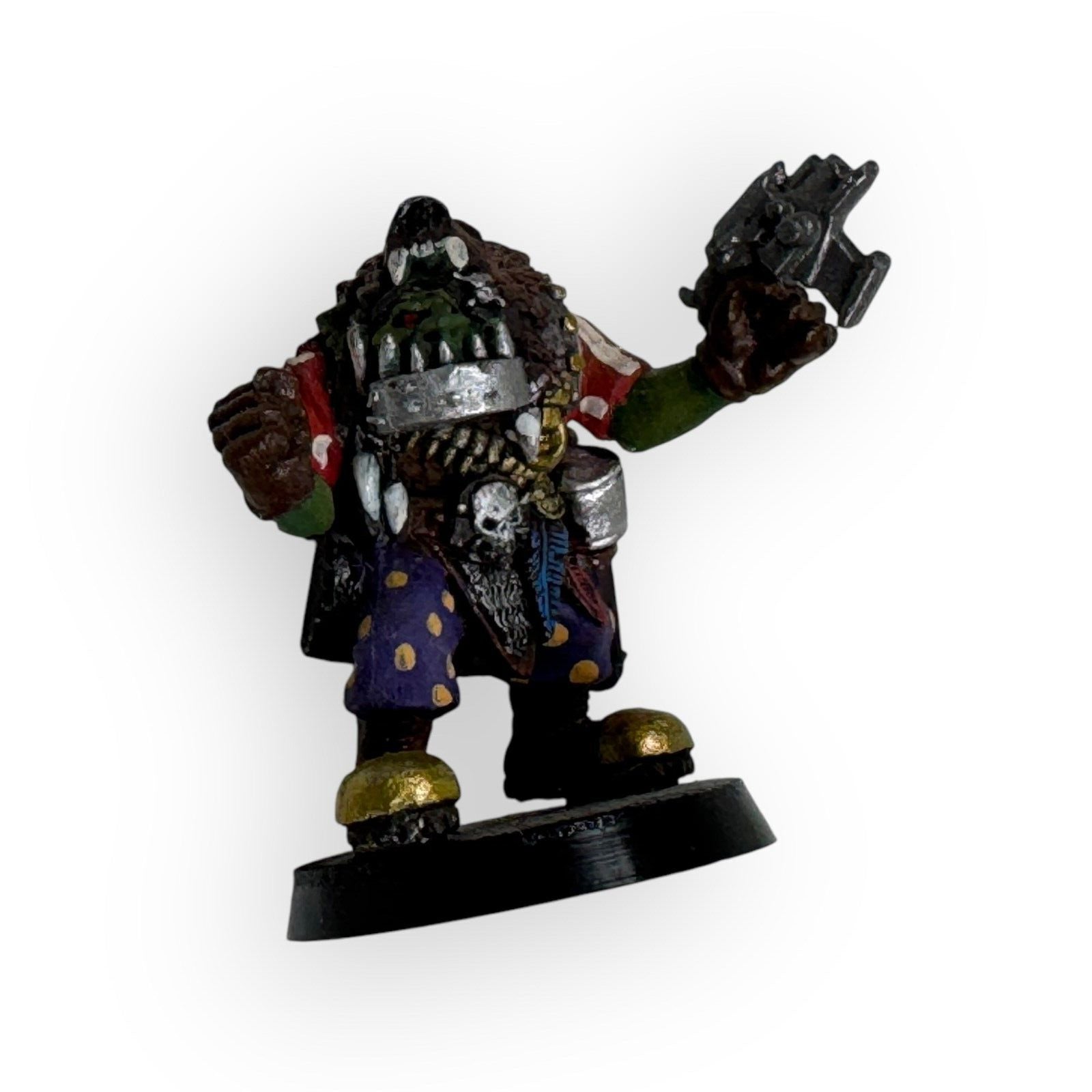 Warhammer 40k Rogue Trader Ork Freebooter Kaptin Wolfskin Hat Painted 1991