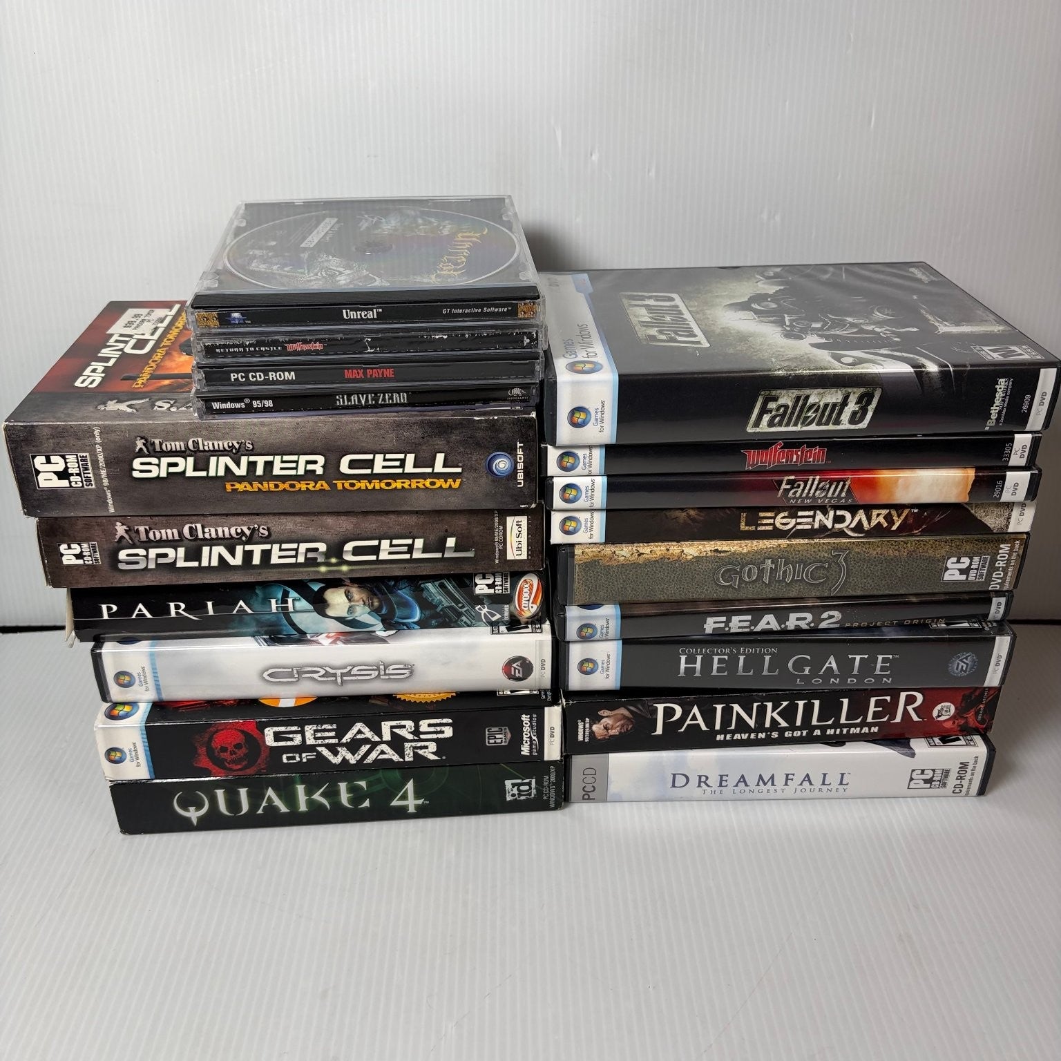 Lot of 19 Classic FPS PC Games Fallout 3 Painkiller Gears of War Quake 4 & More