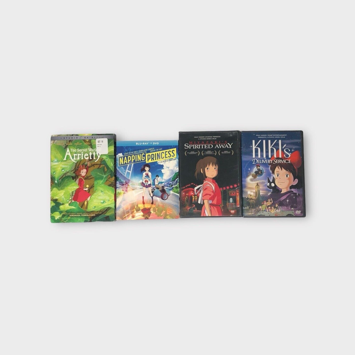 Lot Of 4 Anime Movies Studio Ghibli DVDs Kiki Arietty & Spirited Away & More