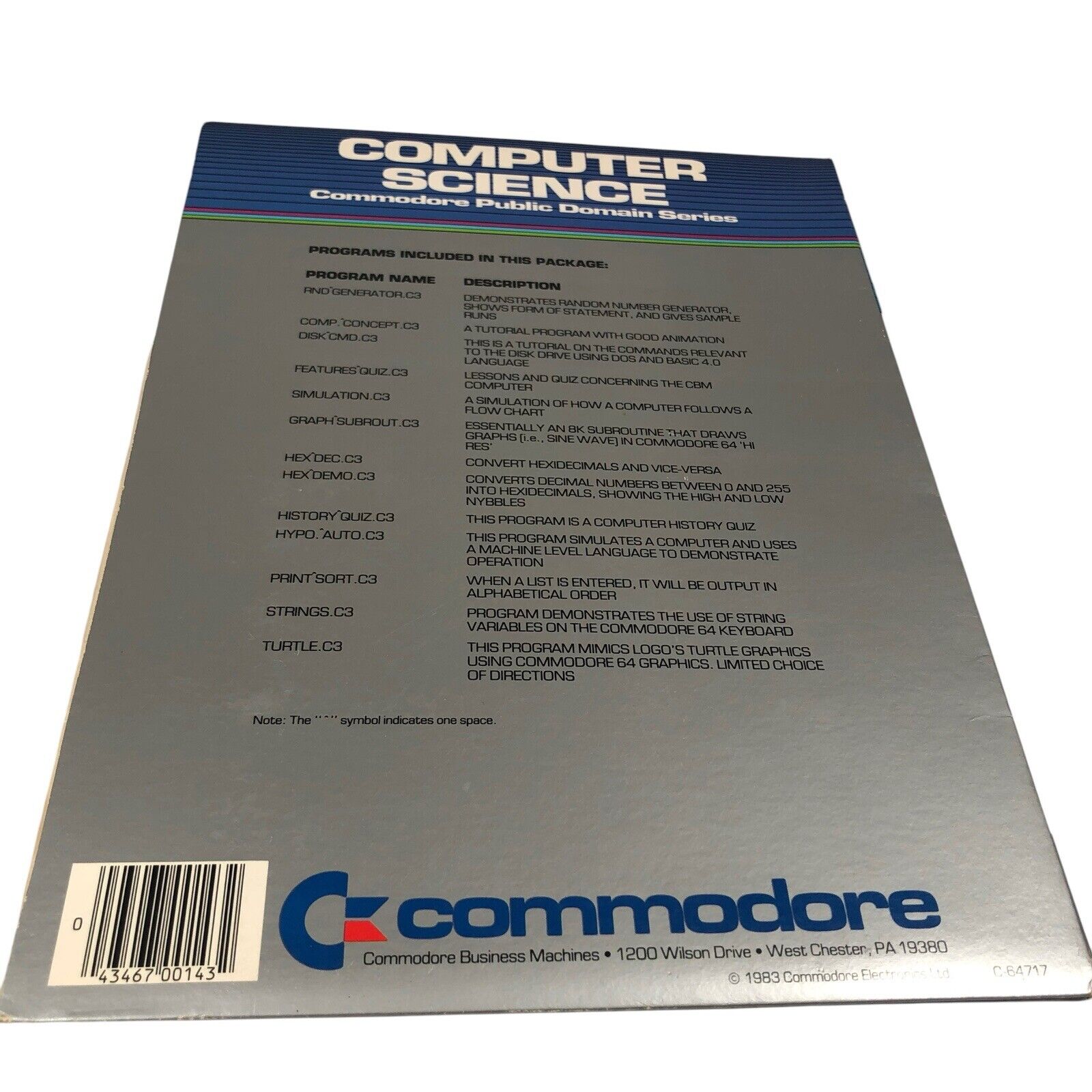 Commodore 64 - Computer Science  I Commodore Public Domain Series Software