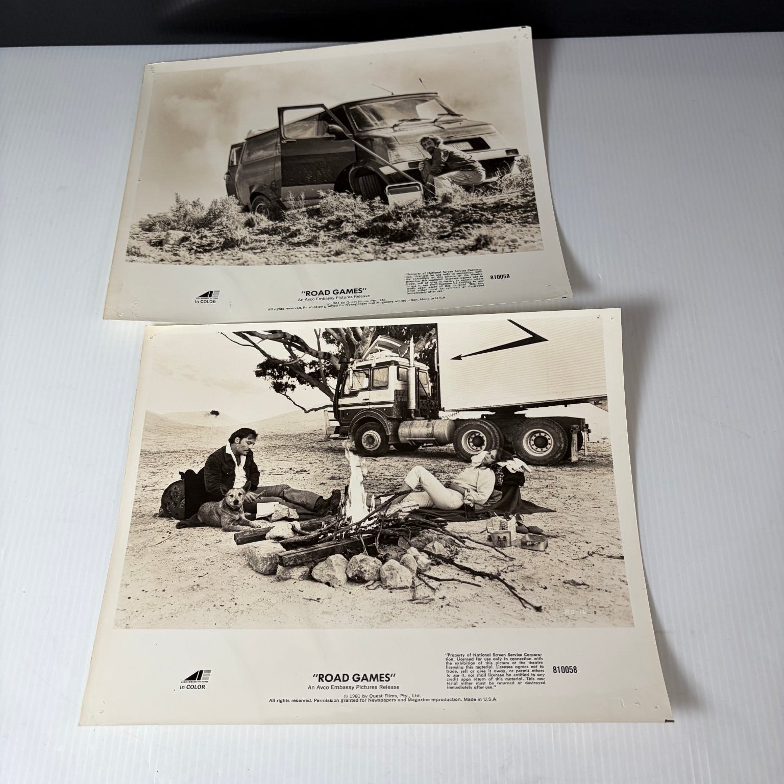 Road Games 1981 Movie Press Kit Lot of 10 8x10 Photos Black White USA