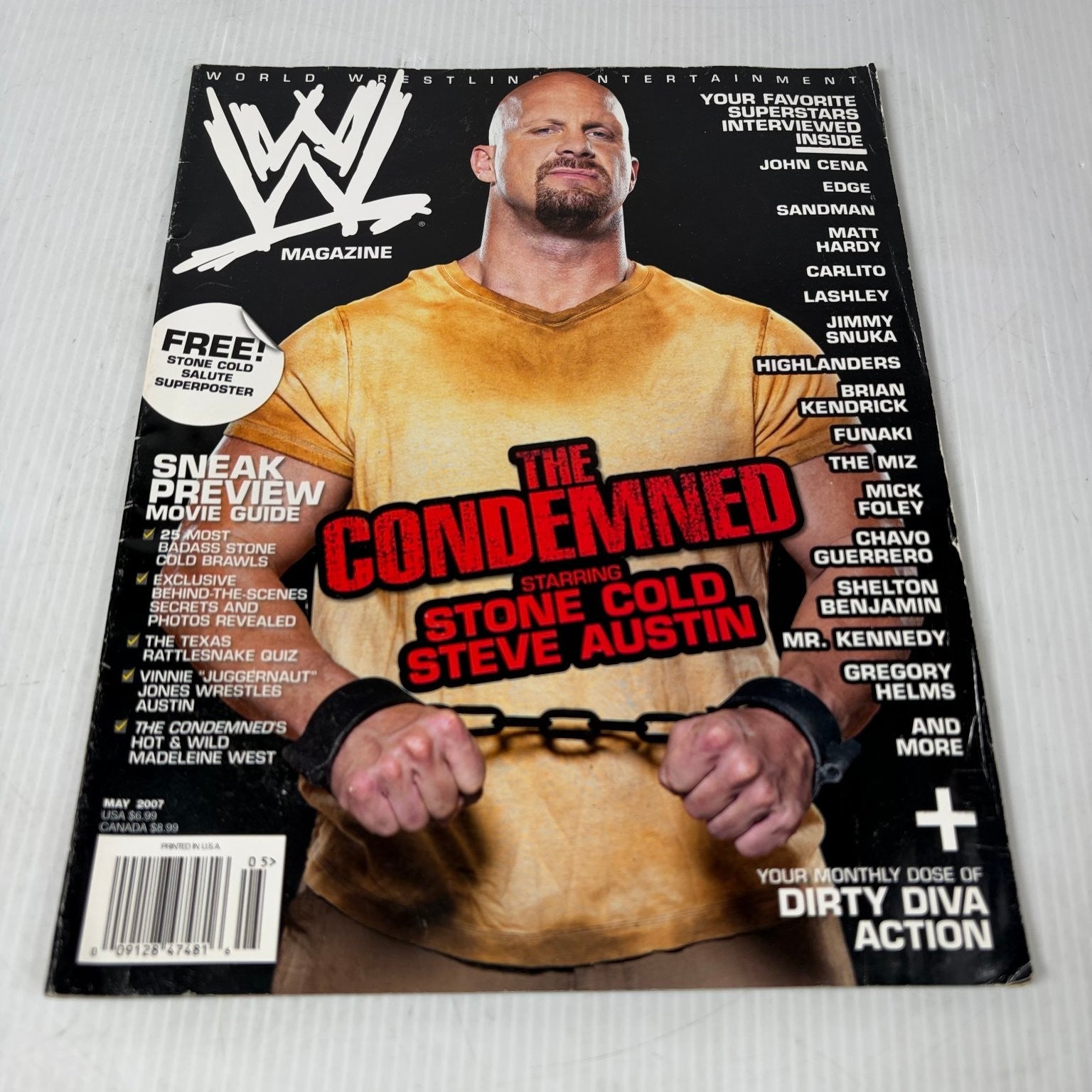 WWE Magazine May 2007 Stone Cold Steve Austin The Condemned Wrestling No Poster