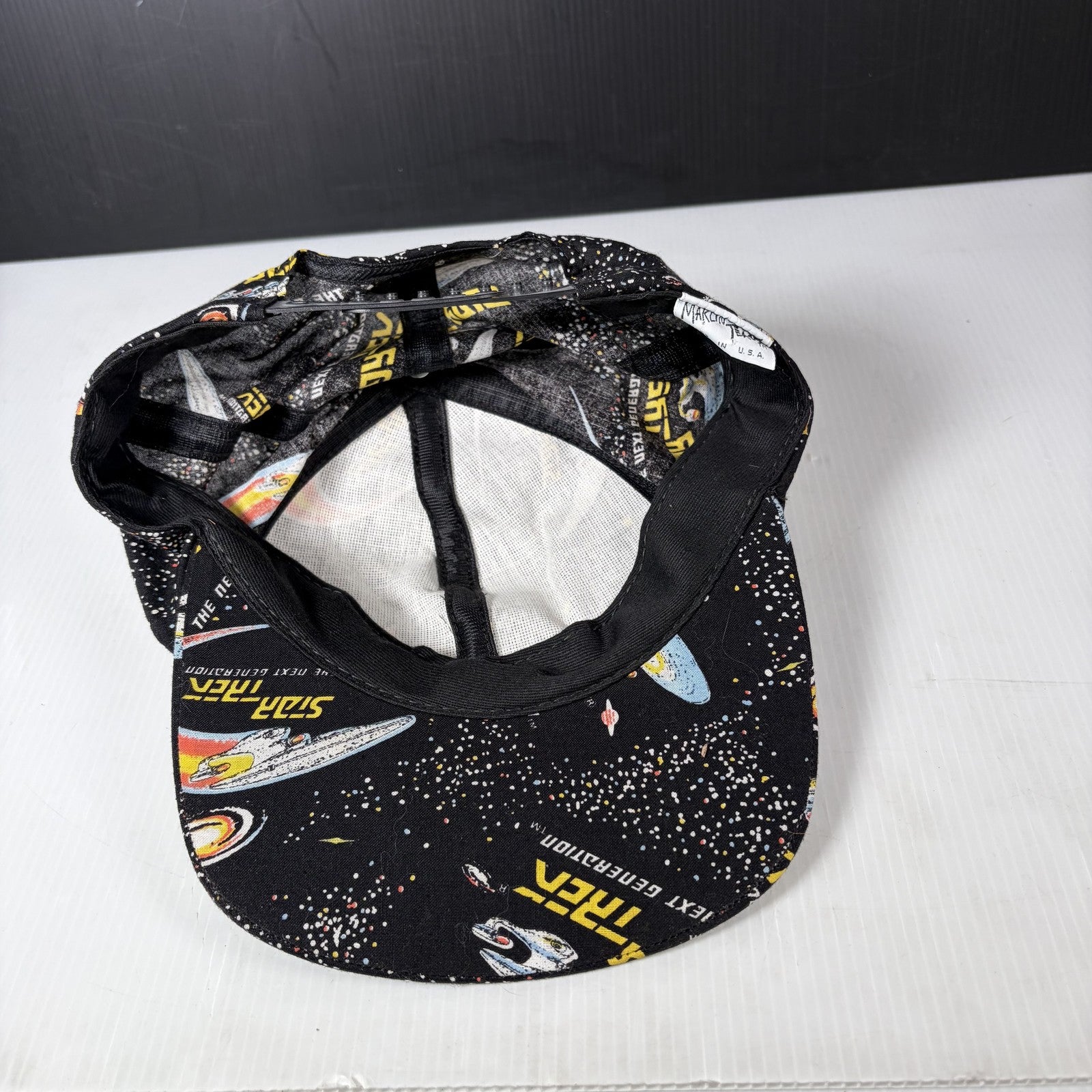 Vintage 90s Star Trek The Next Generation Snapback Hat Cap Maklin Tease All Over