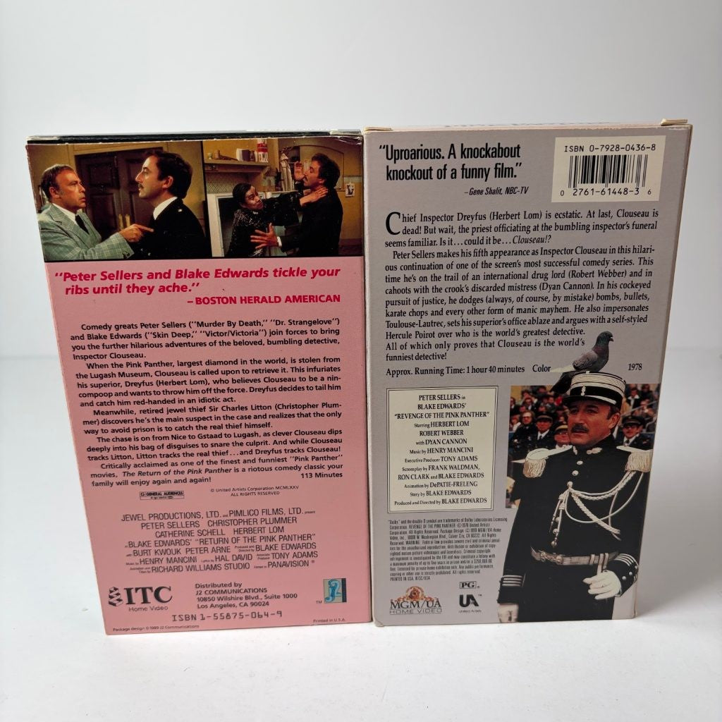 Pink Panther VHS Lot of 4 Peter Sellers Clouseau Return Revenge Strikes Again