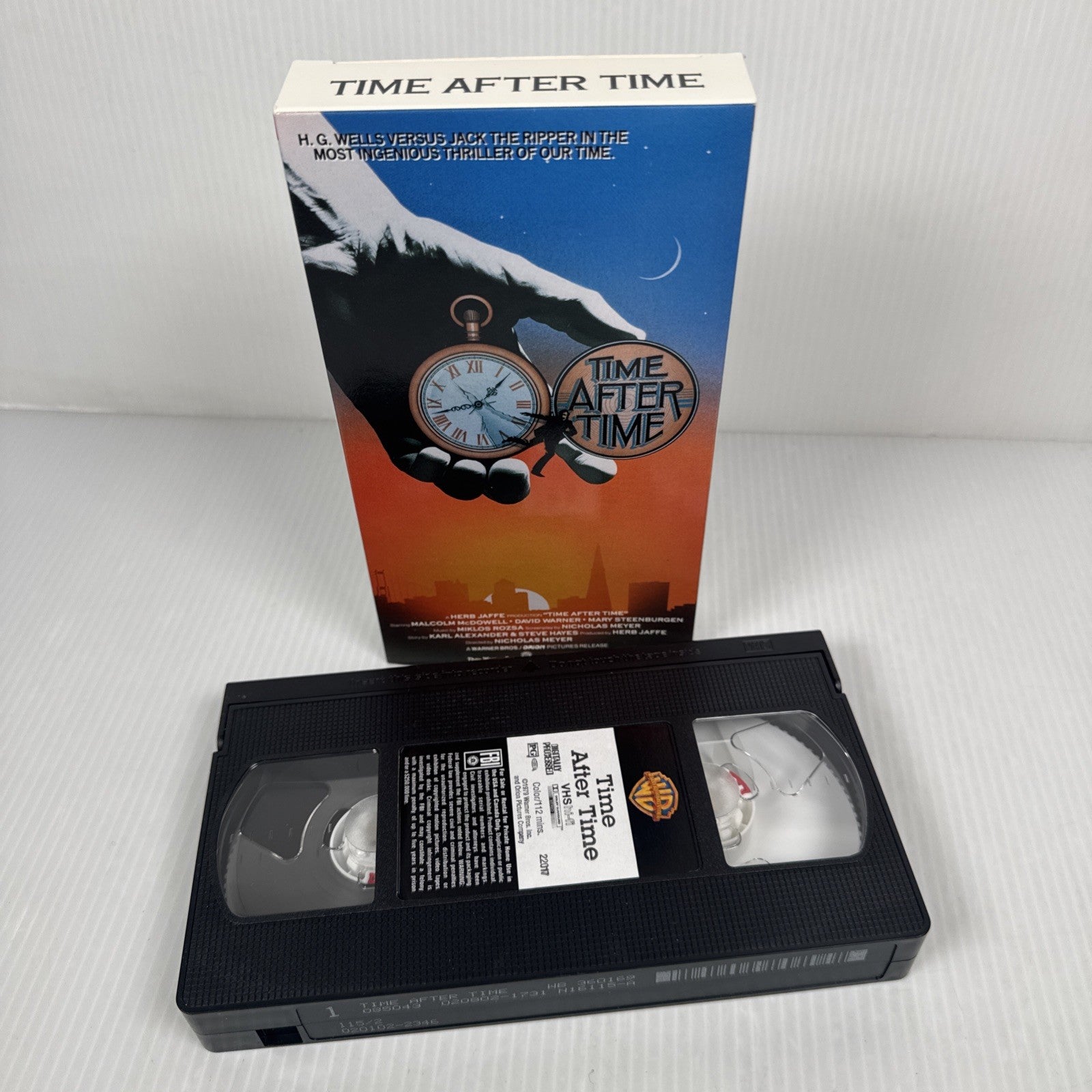 Time After Time (VHS, 1990) Malcolm McDowell, Mary Steenburgen G3