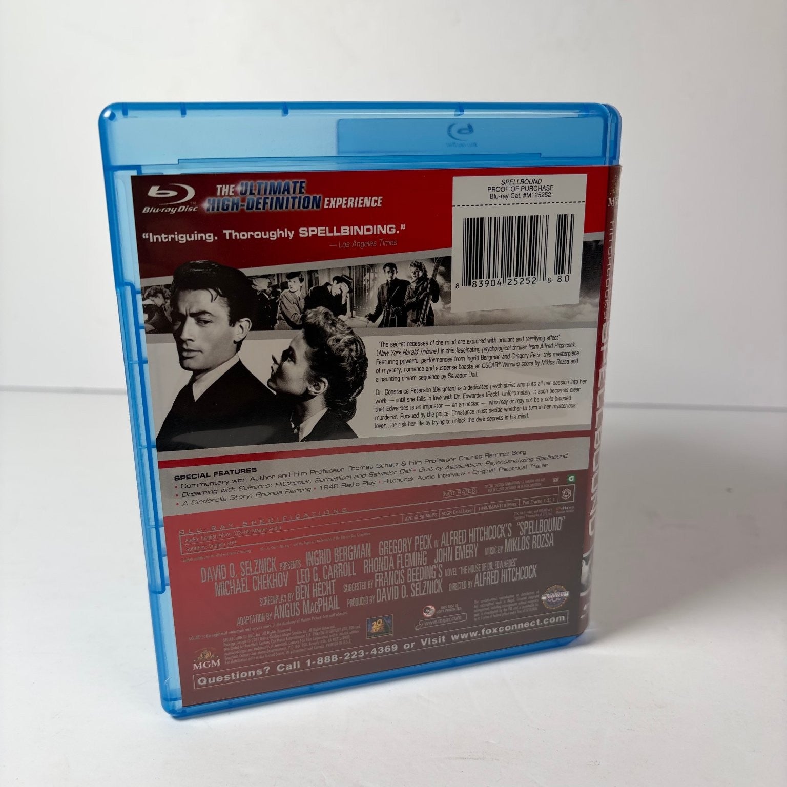 Spellbound Blu-ray 1945 Alfred Hitchcock Ingrid Bergman Gregory Peck