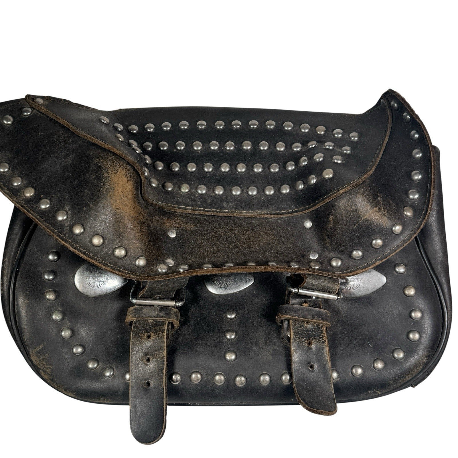 Vintage Harley-Davidson Leather Softail Saddlebags Studded Made in USA