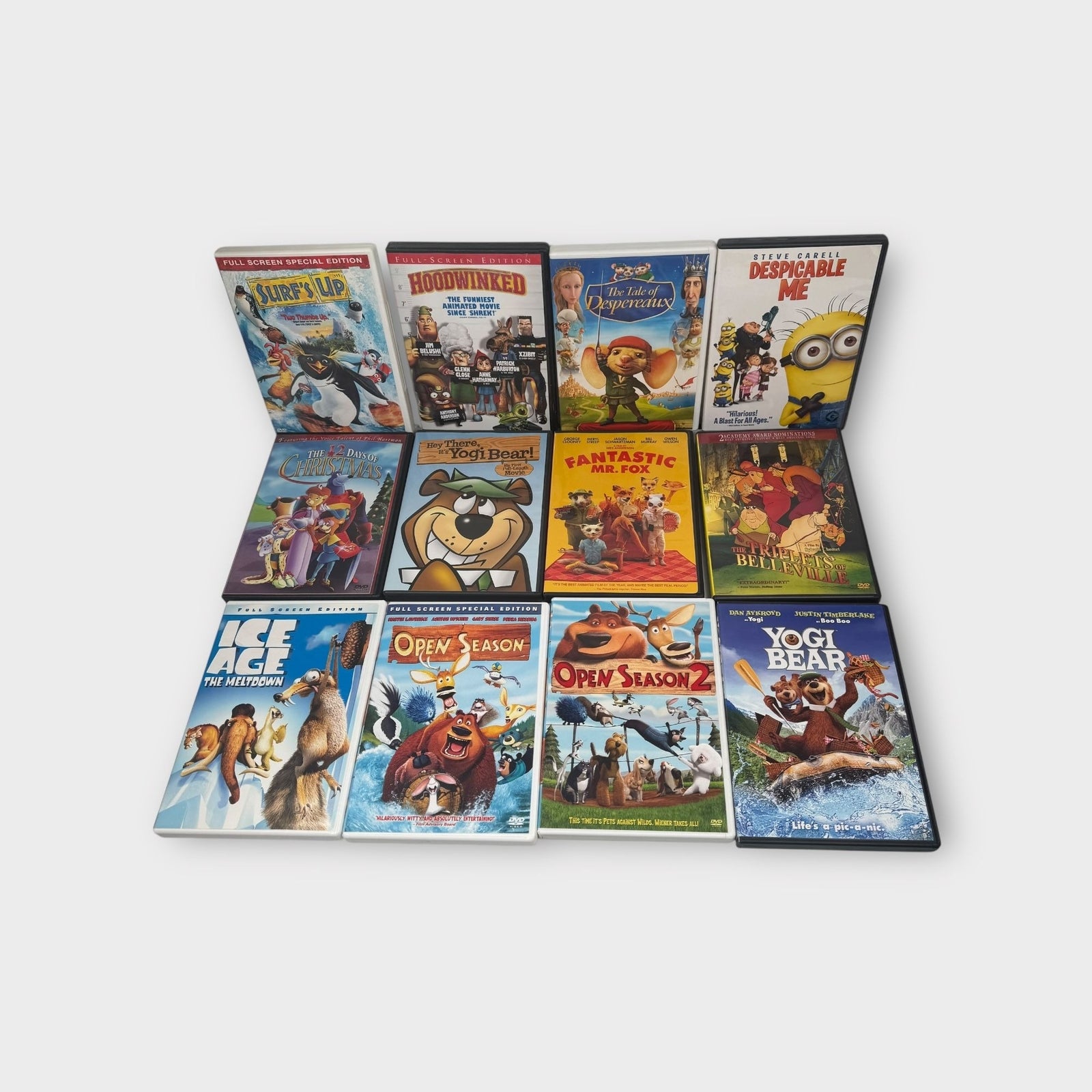 Animated & Family Movie DVD Bundle of 19 Titles w/ Ice Age, Despicable Me & More