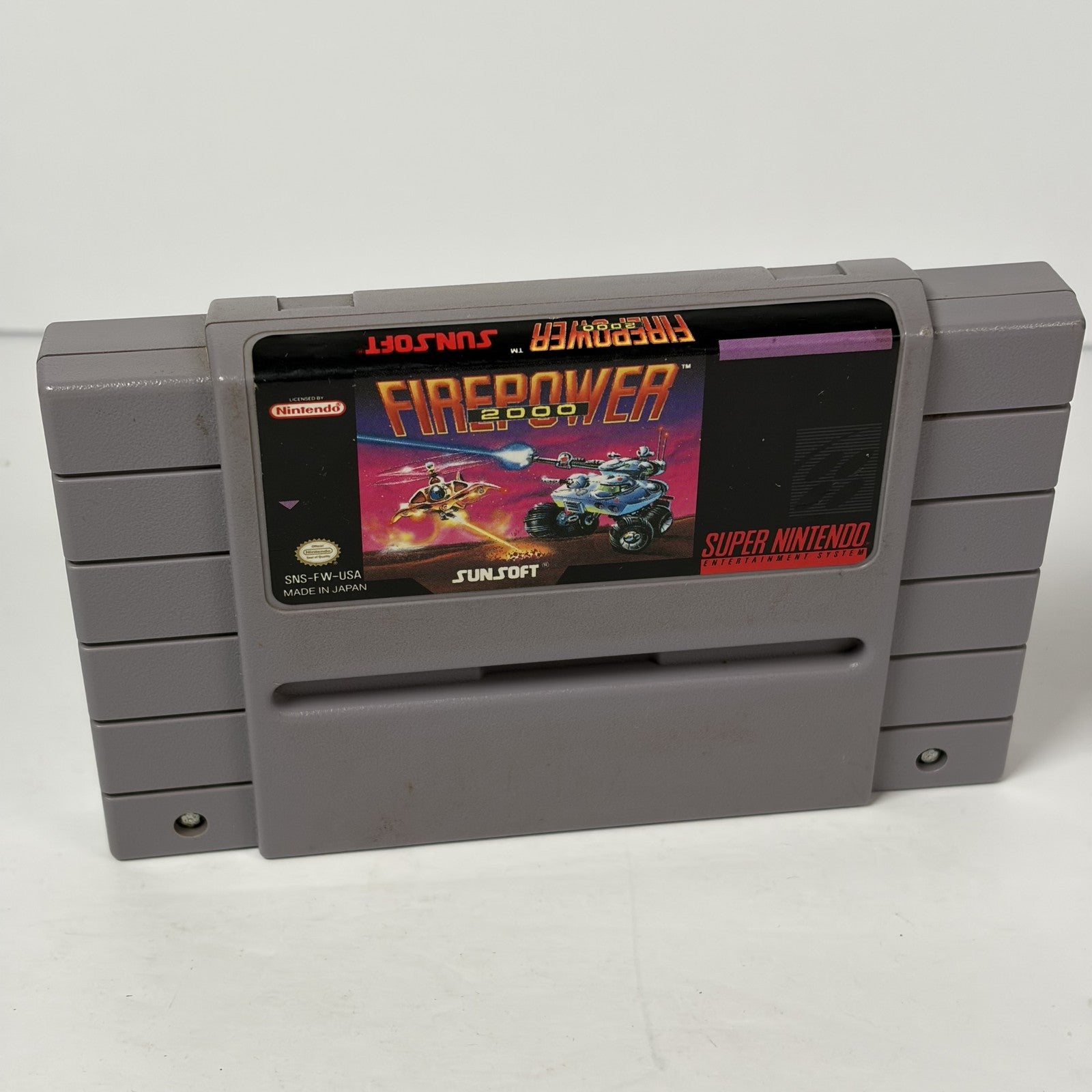 Firepower 2000 Super Nintendo SNES Game Cartridge Sunsoft Shooter Authentic